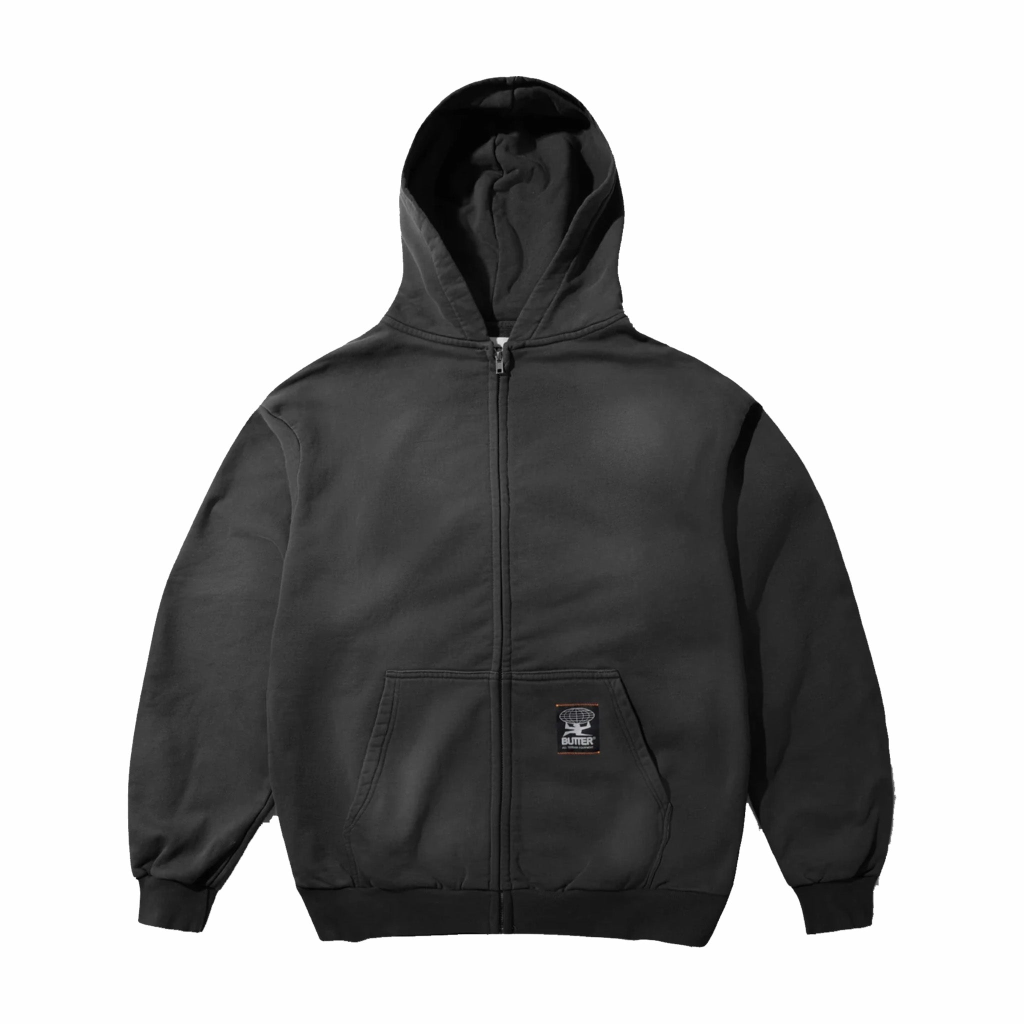 Butter Goods Garage Zip-Thru Hoodie (Faded Charcoal)
