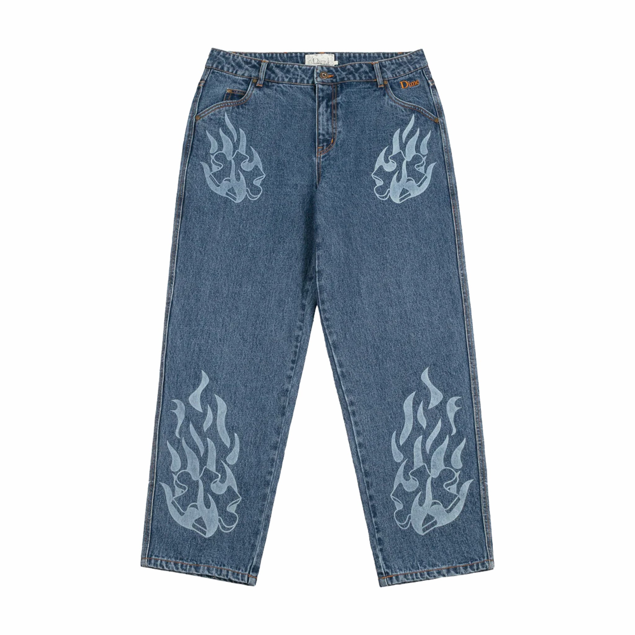 Dime Flamepuzz Relaxed Denim Pants (Indigo) - August Shop