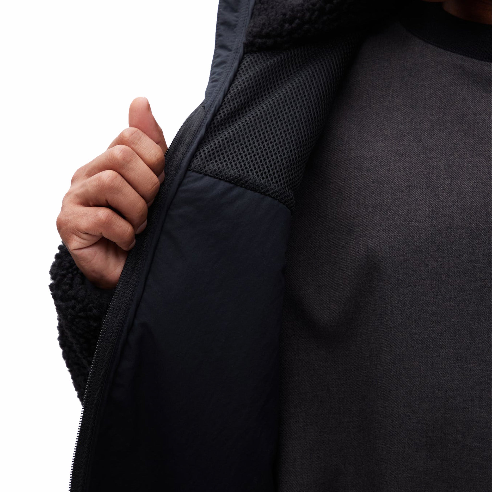 Neighborhood Boa Fleece Jacket (Black) - August Shop