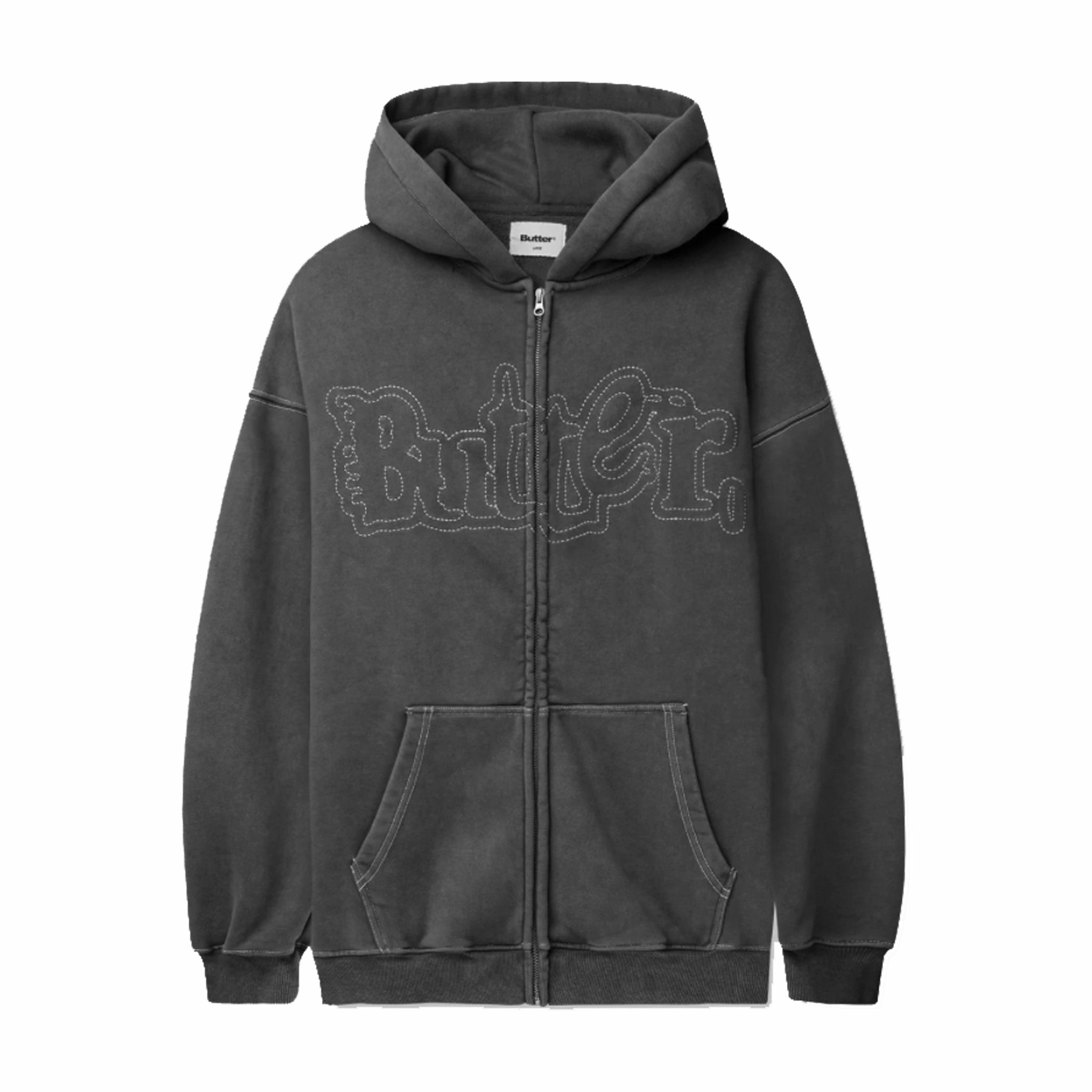 Butter Goods Breakdown Zip-Thru Hood (Washed Black) - August Shop