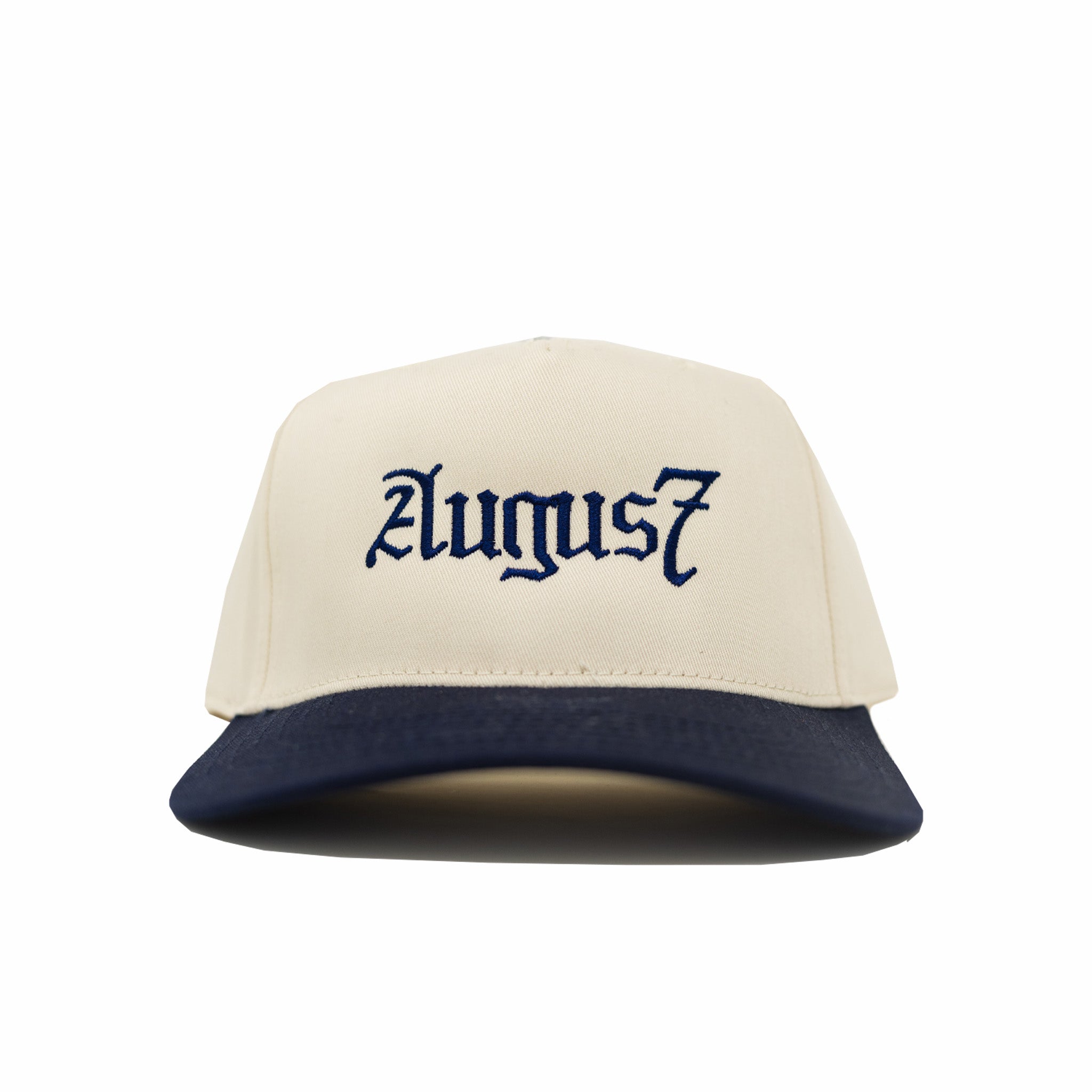 August 7 Year Anniversary &quot;7&quot; 5 Panel Snapback Hat (Navy/Natural) - August Shop