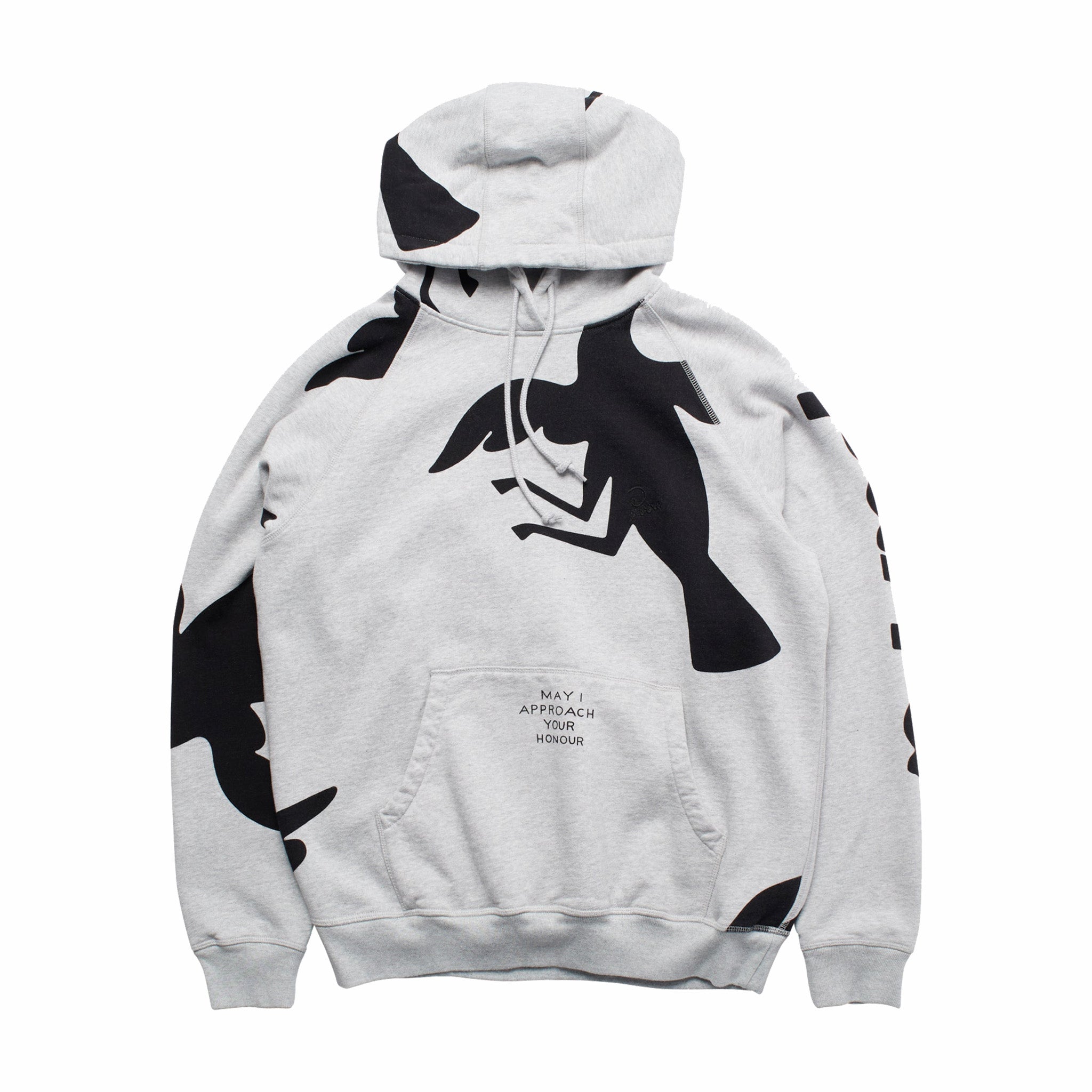by Parra Clipped Wings Hooded Sweatshirt (Heather Grey) - August Shop