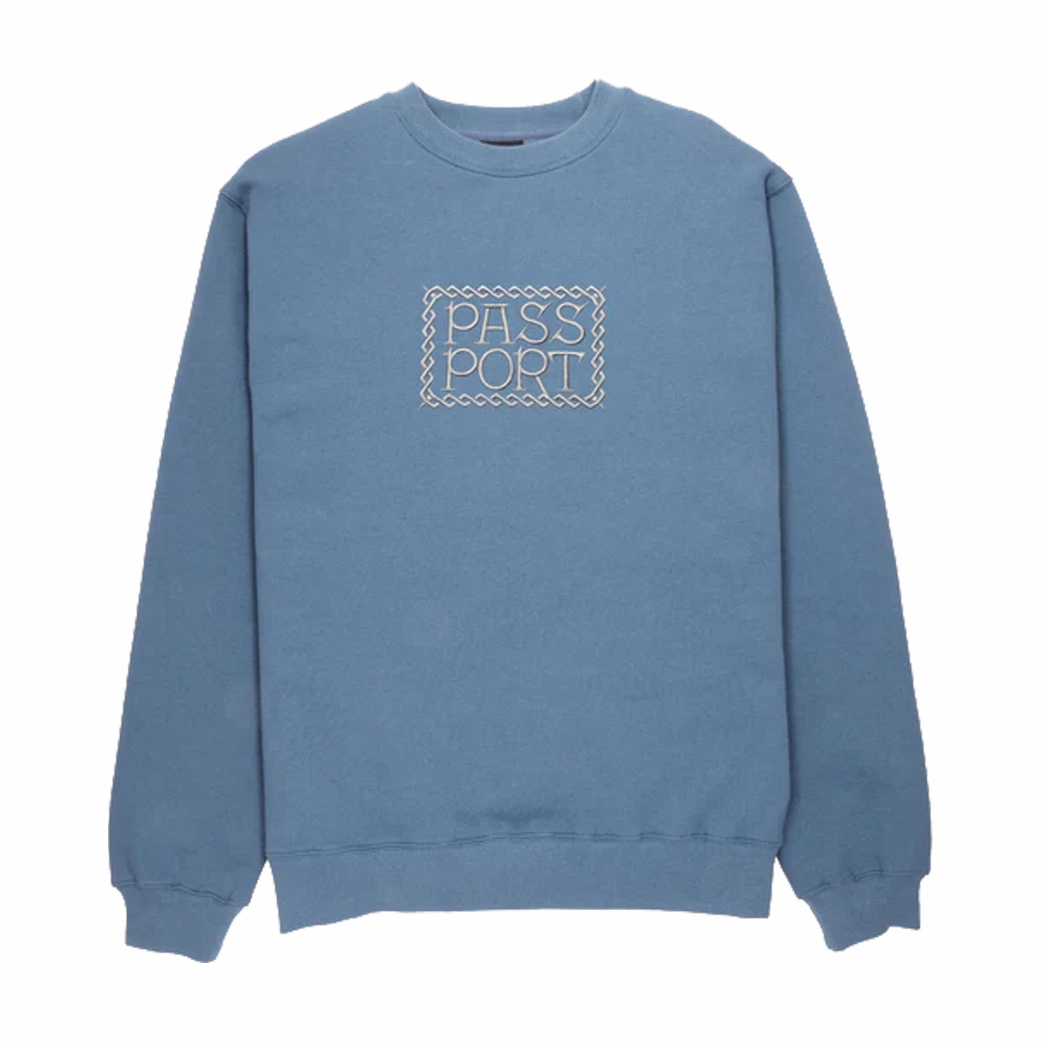 Pass~Port Invasive Embroidered Sweater (Washed Blue) - August Shop