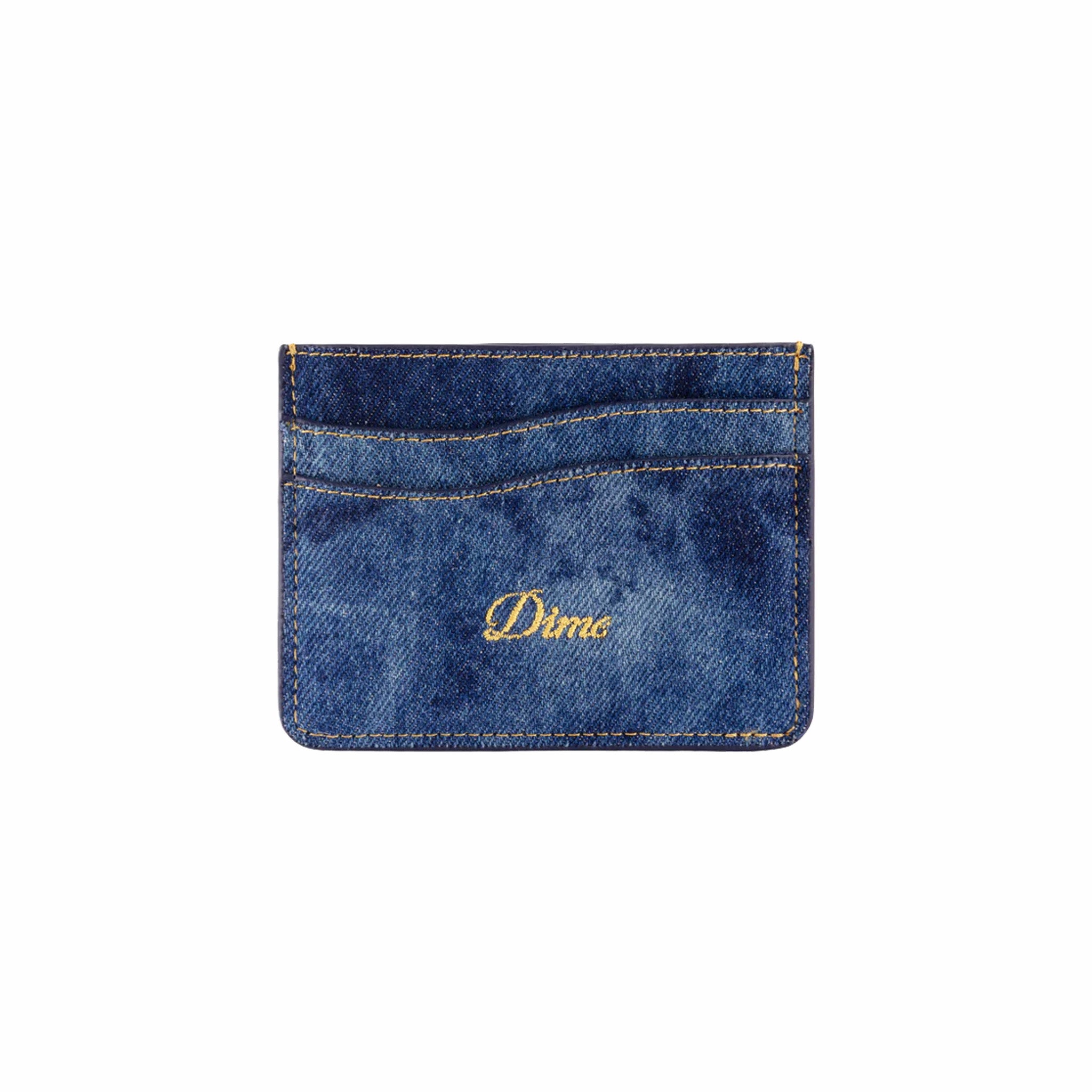 Dime Cursive Cardholder (Indigo Denim) - August Shop