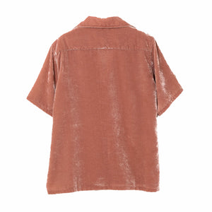Needles Italian Collar S/S Shirt - PE/R Velvet (Pink) - August Shop