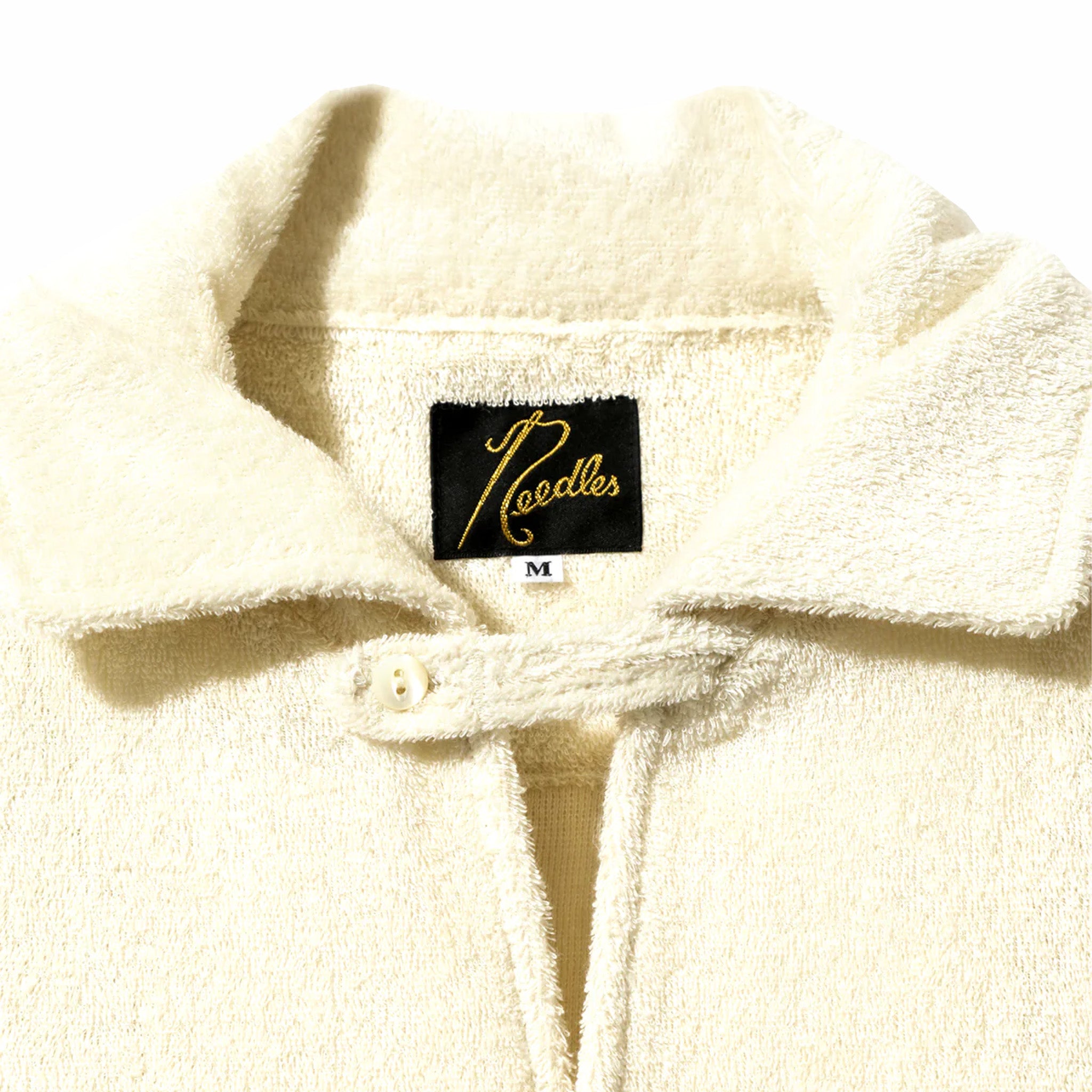 Needles Italian Collar Shirt - LI/PE Pile Jersey (Off White) - August Shop