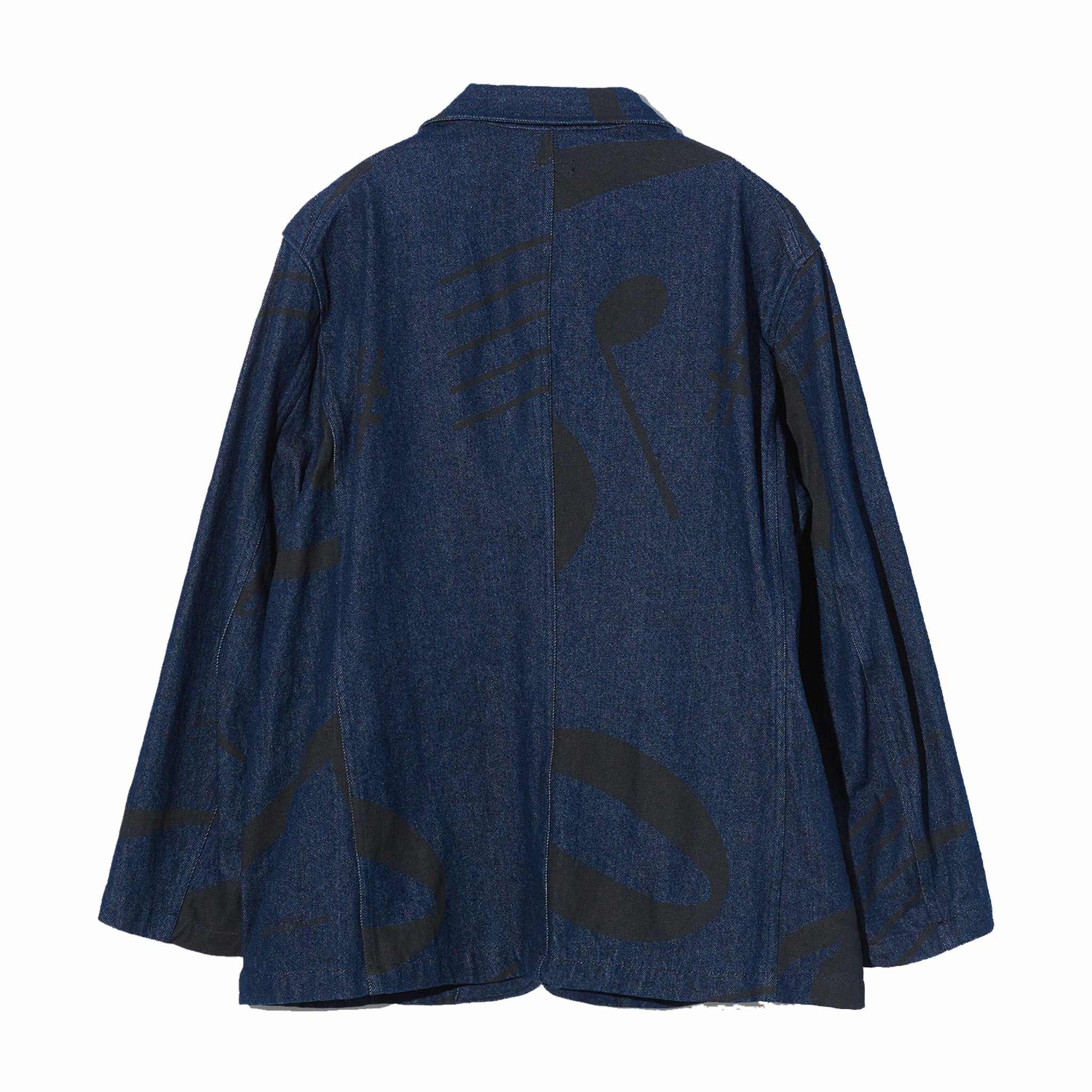 Engineered Garments Bedford Jacket &quot;Music Note Print&quot; - 12oz Denim (Indigo) - August Shop
