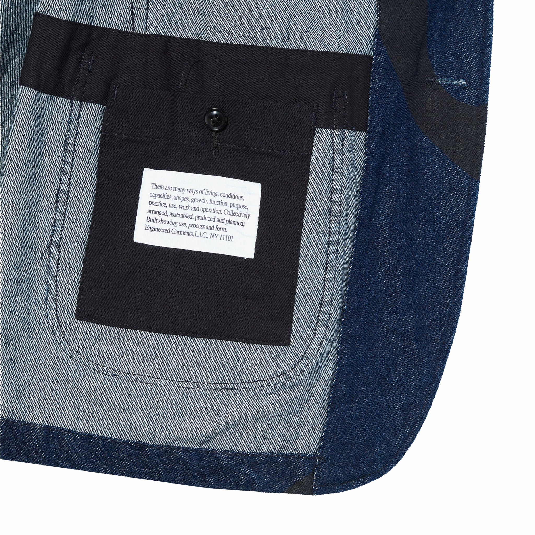 Engineered Garments Bedford Jacket &quot;Music Note Print&quot; - 12oz Denim (Indigo) - August Shop