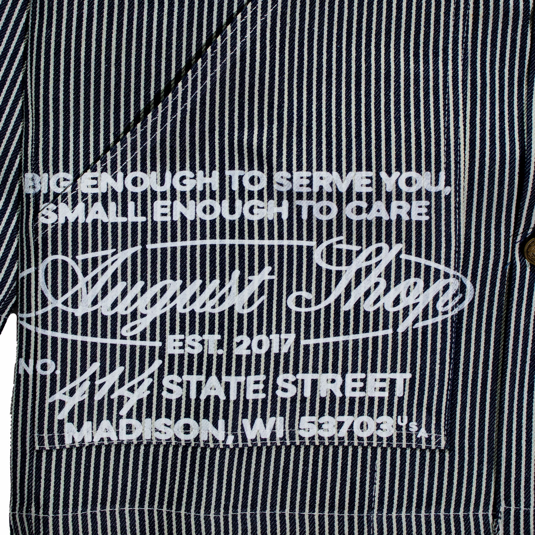 August &quot;Cares&quot; Shop Jacket (Hickory Stripe) - August Shop