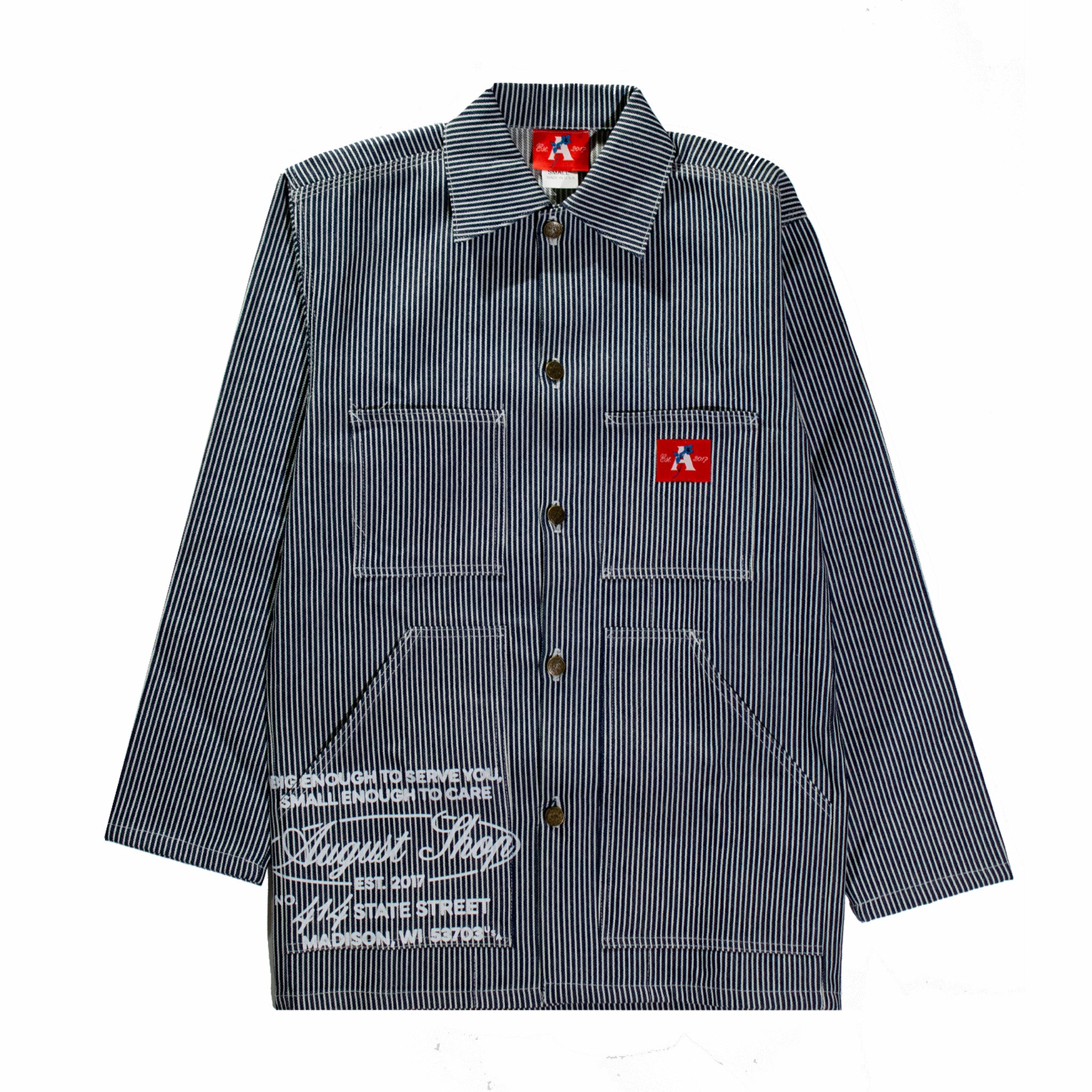 August &quot;Cares&quot; Shop Jacket (Hickory Stripe) - August Shop