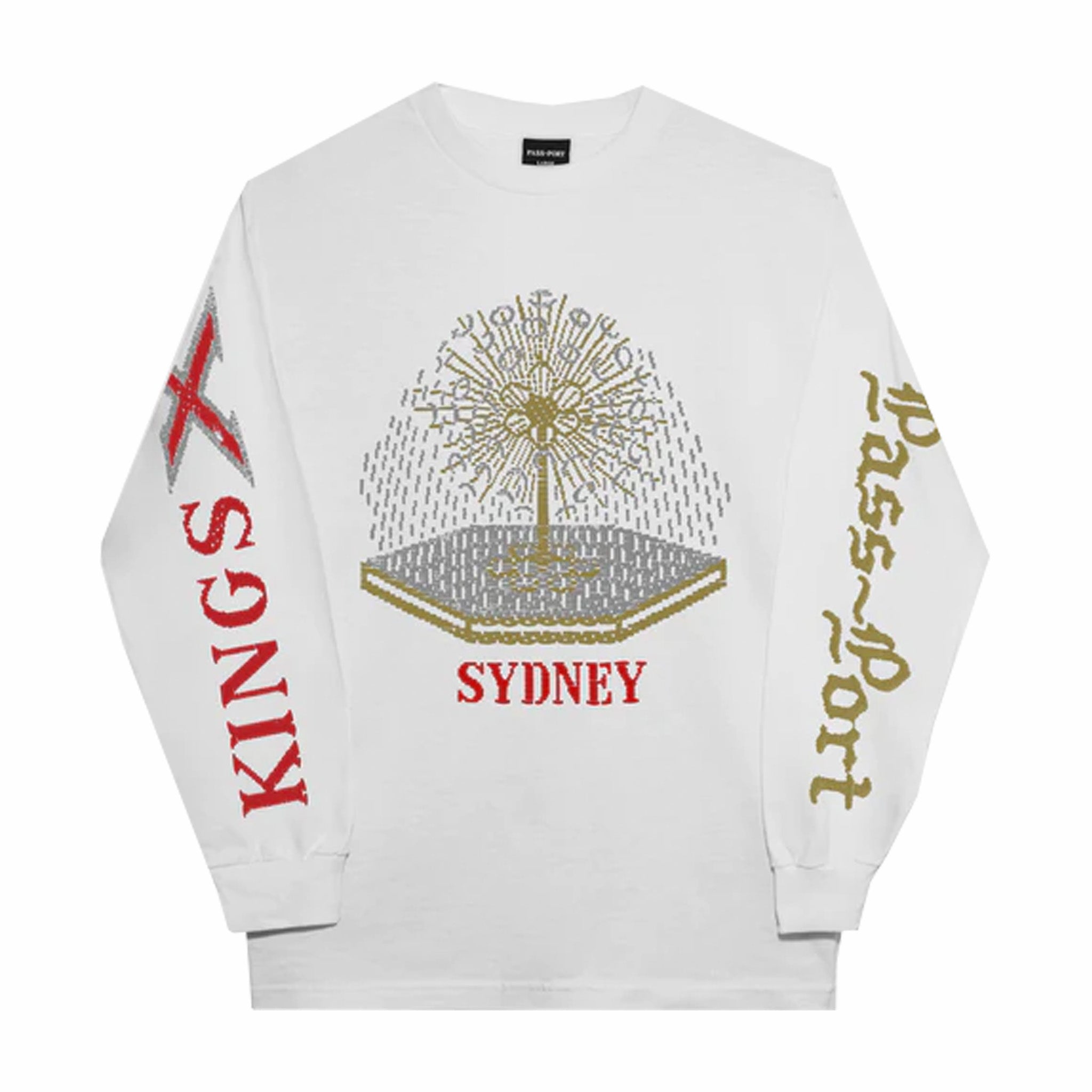 Pass~Port King’s X Long-Sleeve Tee (White) - August Shop