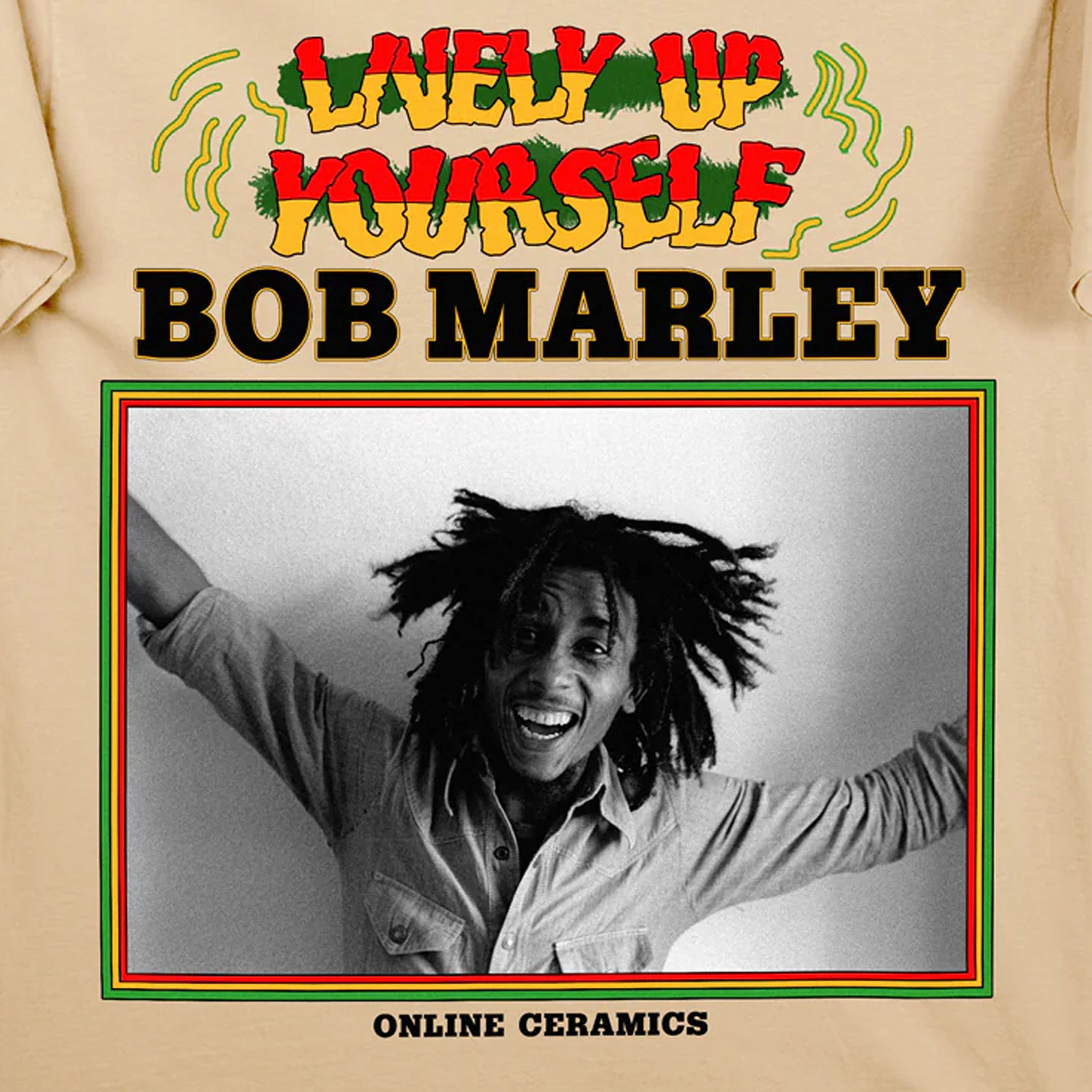 Online Ceramics x Bob Marley &quot;Lively Up Yourself&quot; Tee (Beige) - August Shop