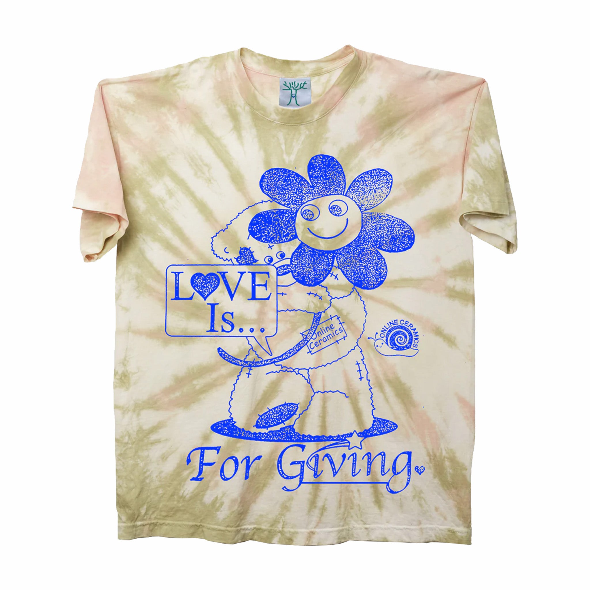 Online Ceramics Love Is For Giving SS Tee (Hand Dyed Tie-Dye) - August Shop