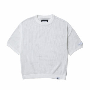 Neighborhood Mesh SS Knit (White) - August Shop
