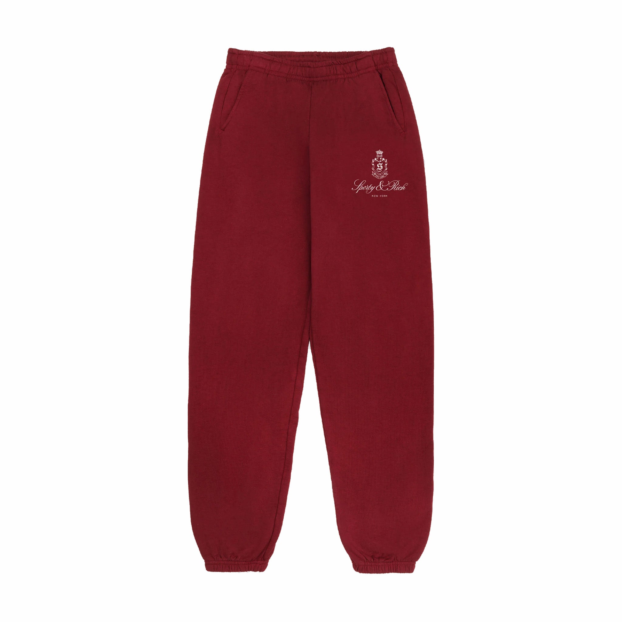 Sporty &amp; Rich Vendome Sweatpant (Merlot/White) - August Shop