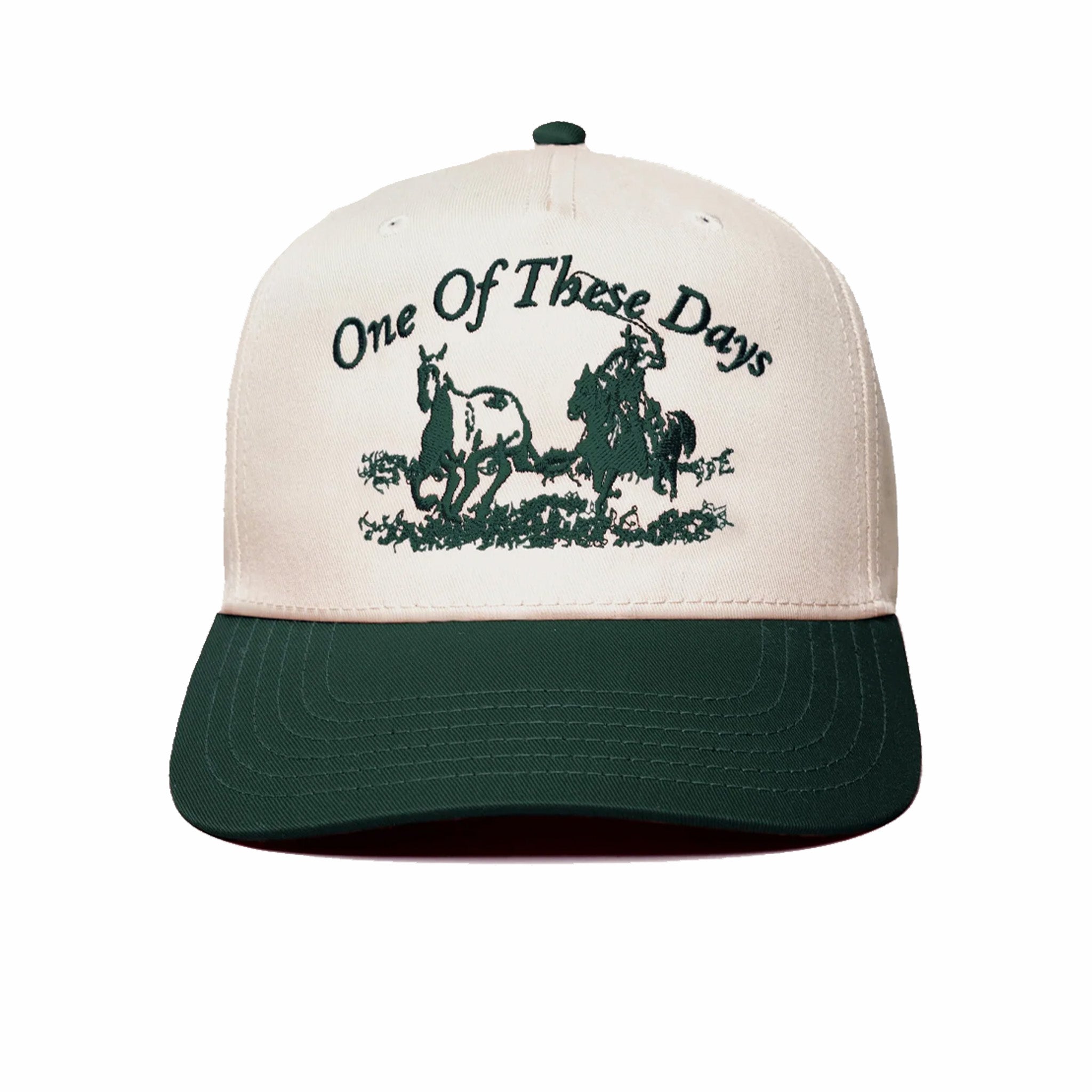 One Of These Days Just For A Moment 5 Panel Hat (Natural/Green) - August Shop