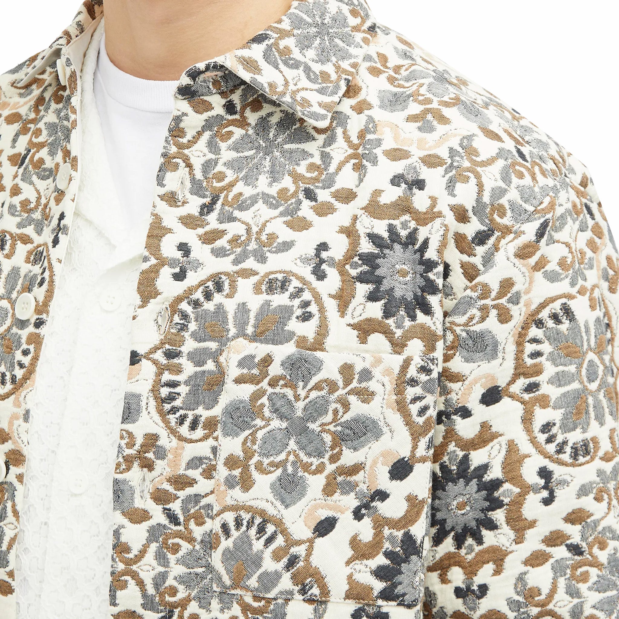 Wax London Whiting Overshirt - Mosaic Quilt (Beige) - August Shop