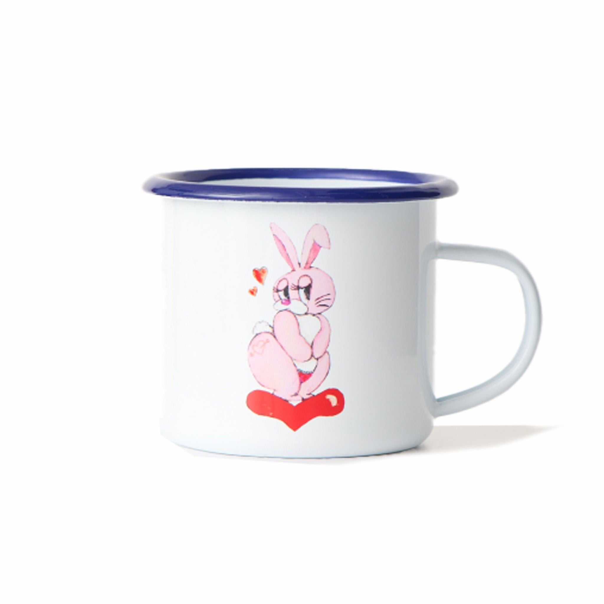 Carne Bollente One Thirsty Rabbit Enamel Mug (White) - August Shop