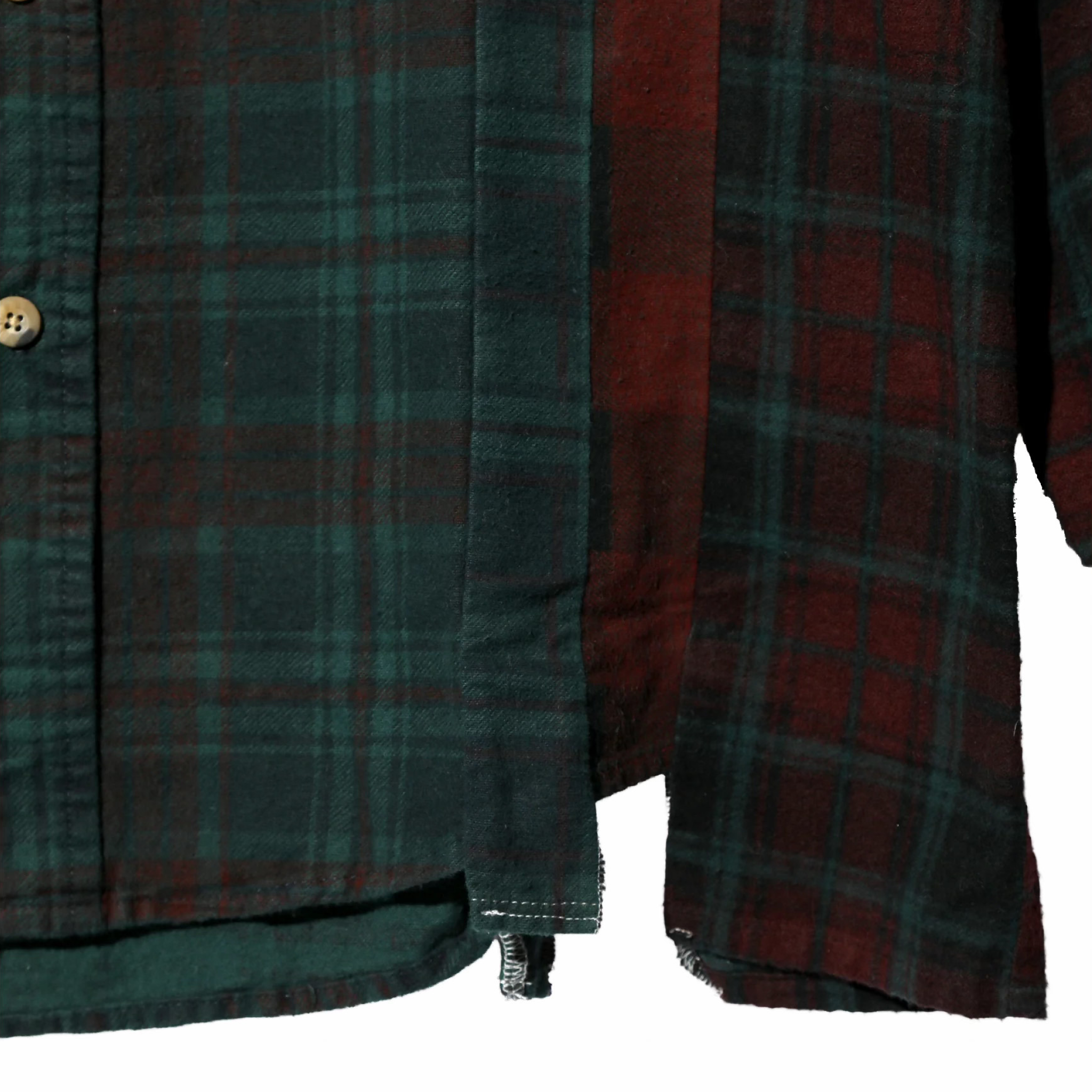 Needles Flannel Shirt - 7 Cuts Shirt - Over Dye (Dark Green) - August Shop