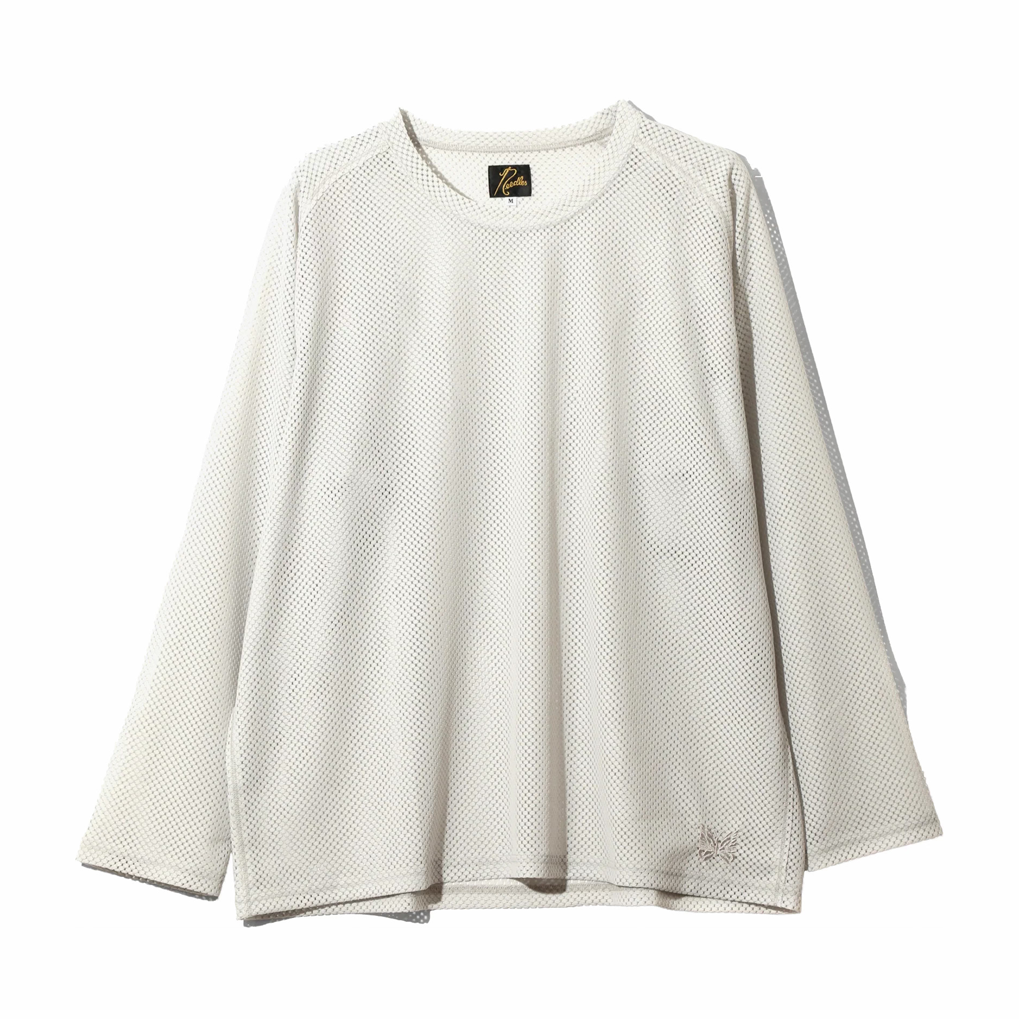 Needles L/S U-Neck Tee - Geometric Raschel Lace (Grey) - August Shop