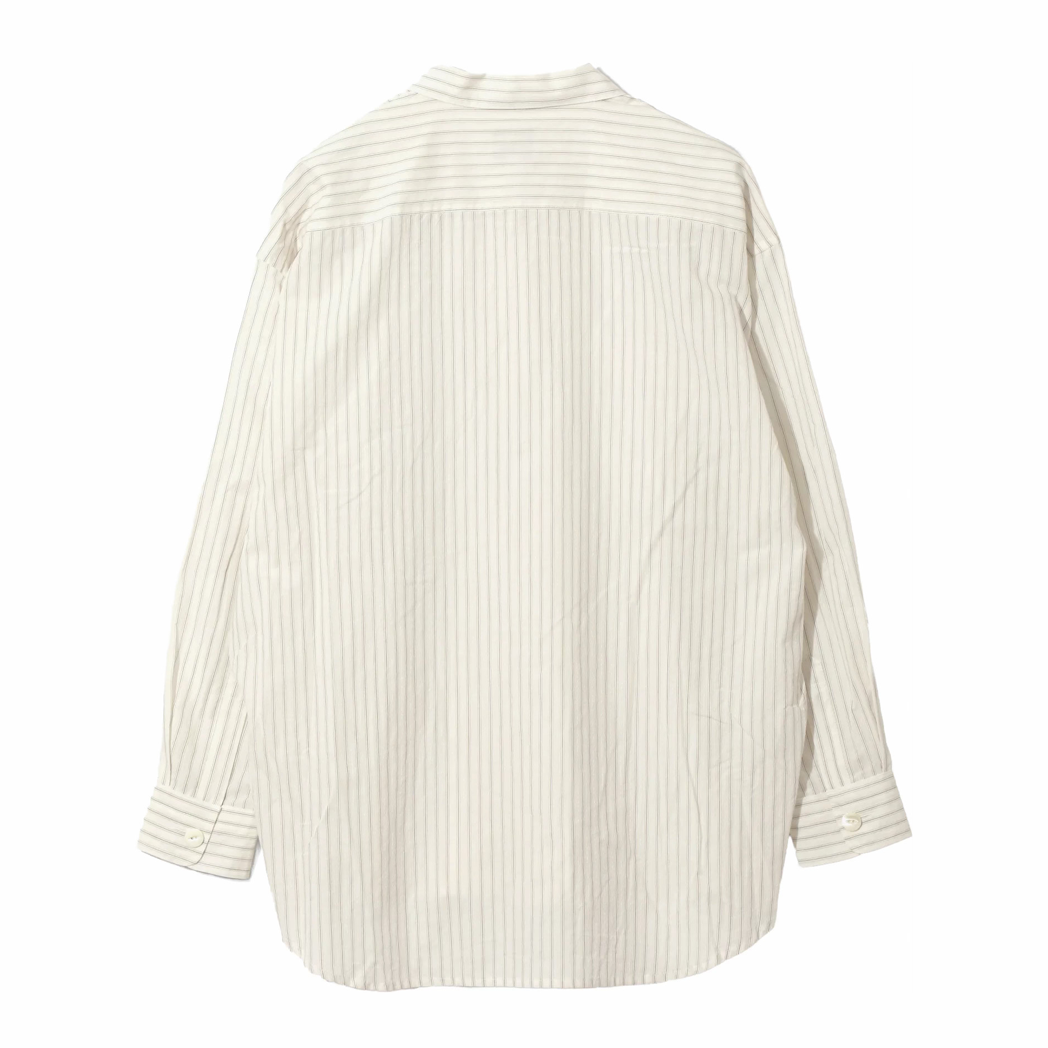 Needles Uncon Shirt - Dobby Stripe (Cream/Brown) - August Shop