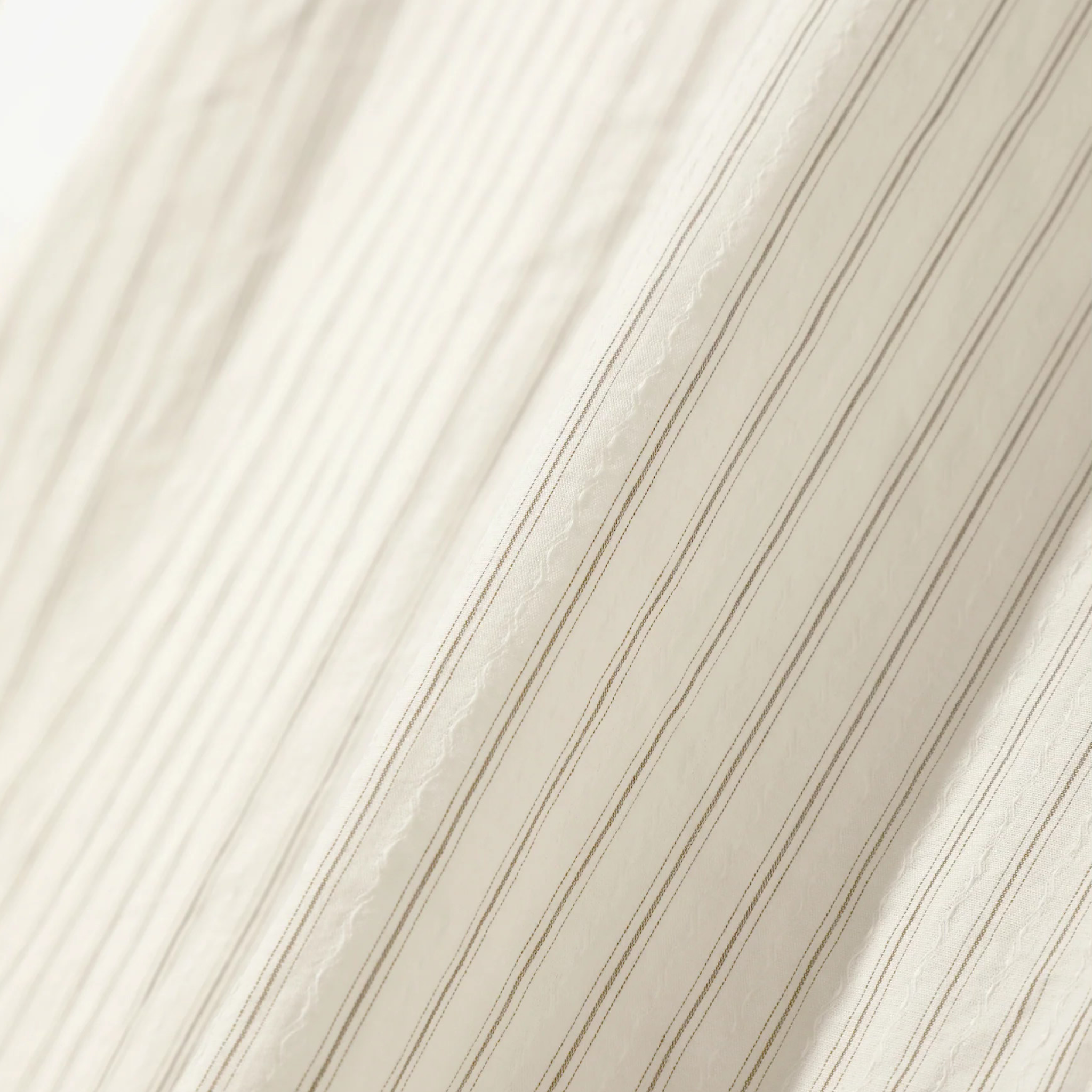Needles Uncon Shirt - Dobby Stripe (Cream/Brown) - August Shop