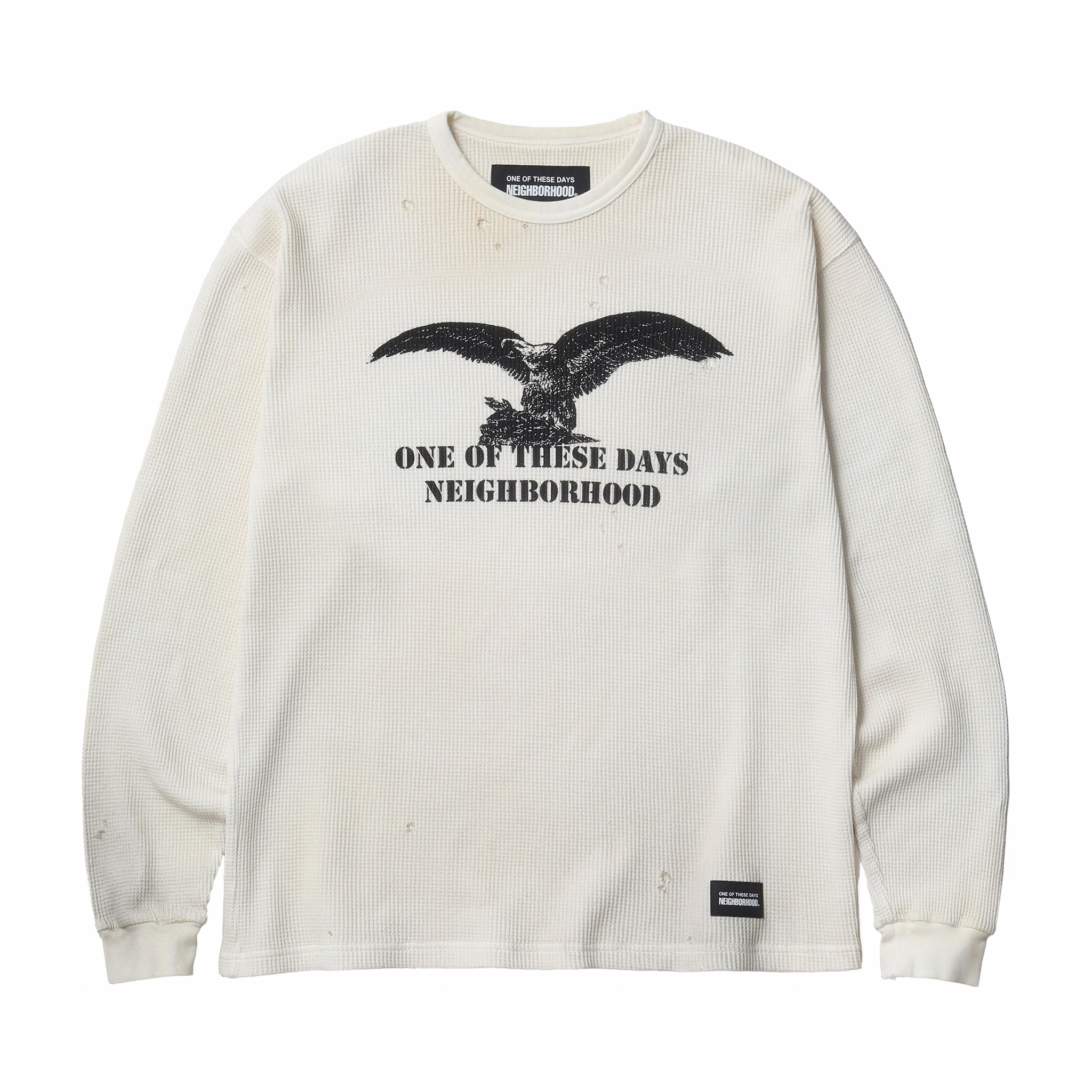 Neighborhood x OOTD . Waffle Fabric Longsleeve Crewneck (White) - August Shop
