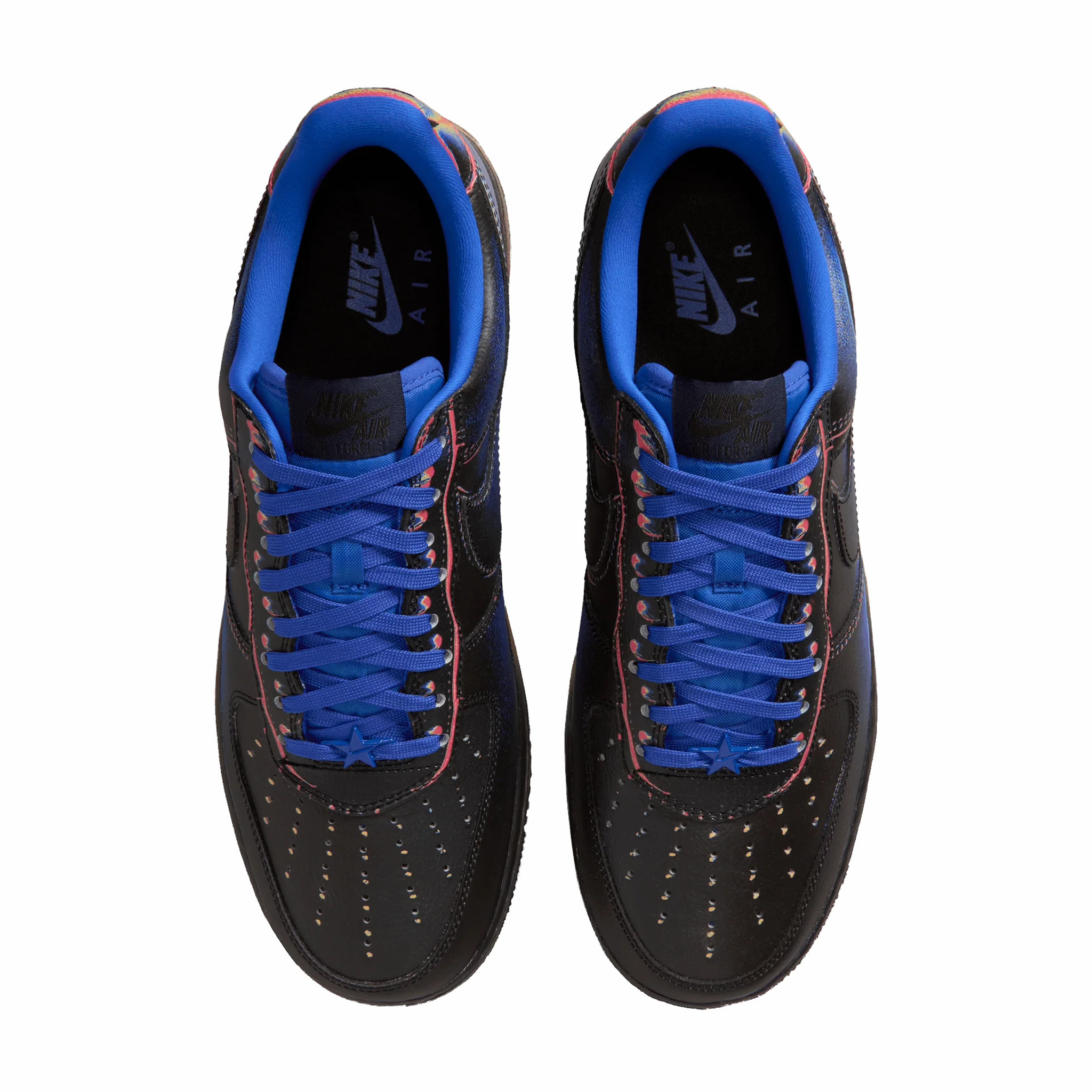 Nike Men's Air Force 1 Low Retro "Heat Map" (Black/Racer Blue-Volt Ice-Bright Crimson) - August Shop
