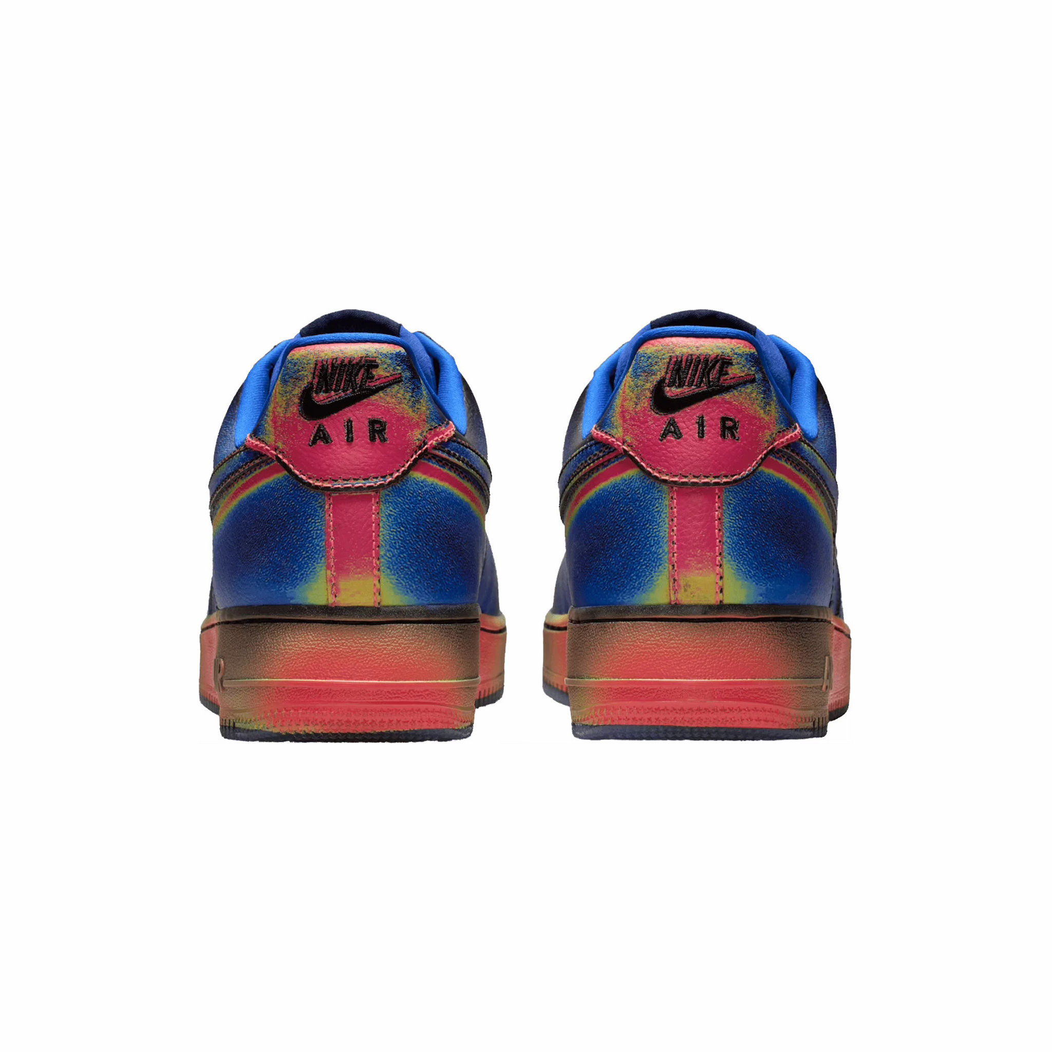 Nike Men's Air Force 1 Low Retro "Heat Map" (Black/Racer Blue-Volt Ice-Bright Crimson) - August Shop