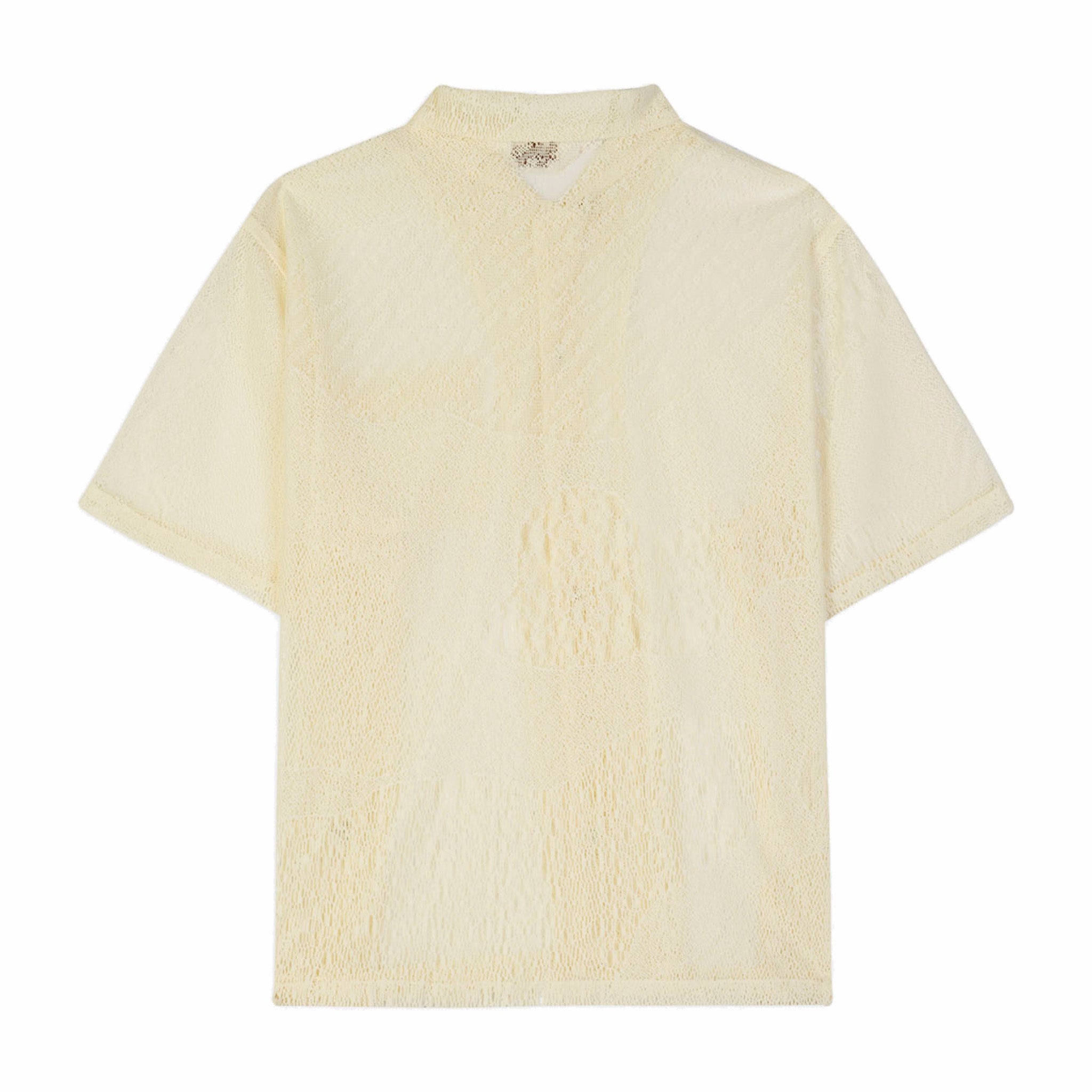 Brain Dead Engineered Mesh Short Sleeve Button Up (Natural) - August Shop