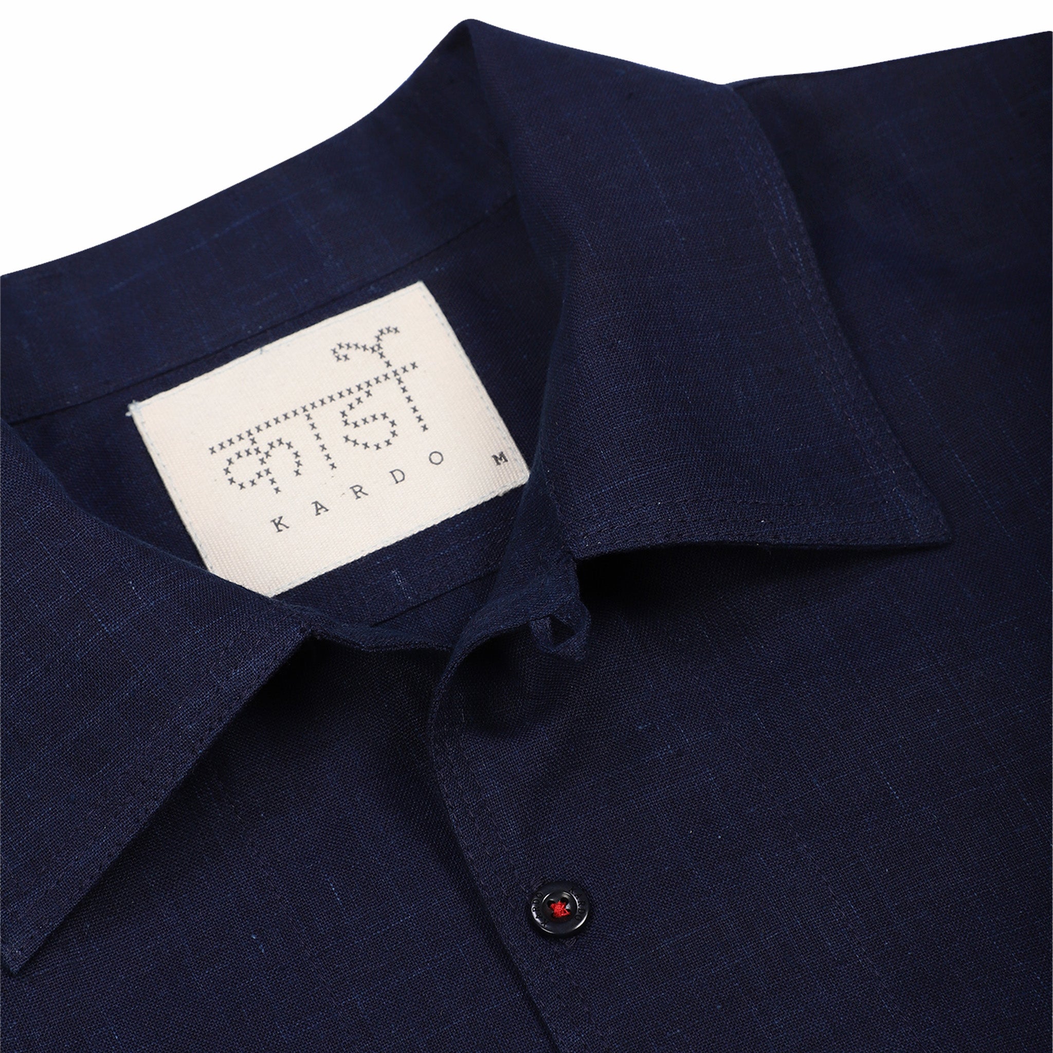 Kardo Chintan Boxy Fit Open Collar S/S Shirt (Indigo) - August Shop