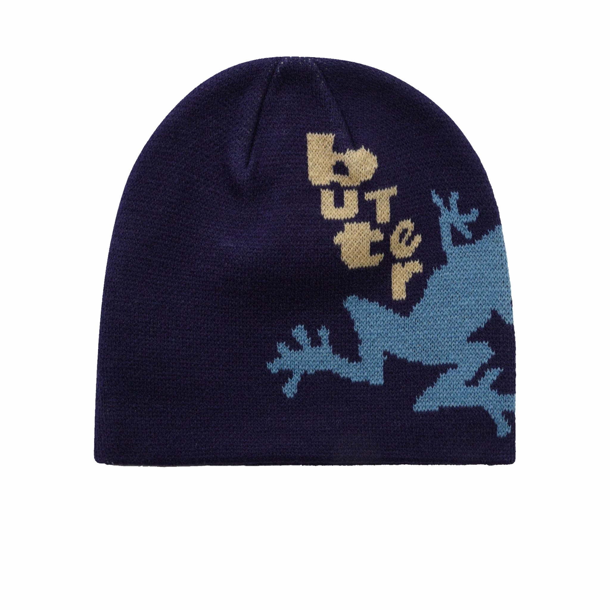 Butter Goods Croaker Skully Beanie (Navy) - August Shop