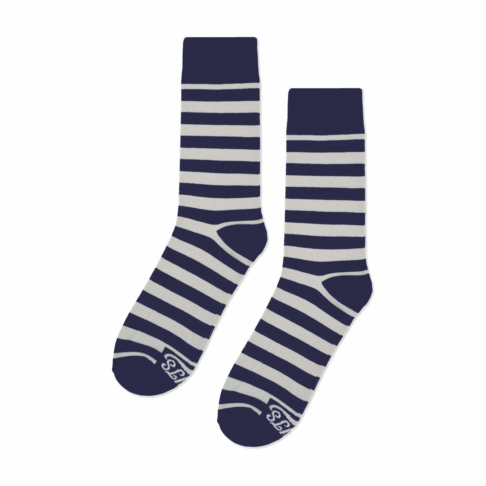 Dude. Your Team Socks. Striped Socks (Navy/Grey) - August Shop