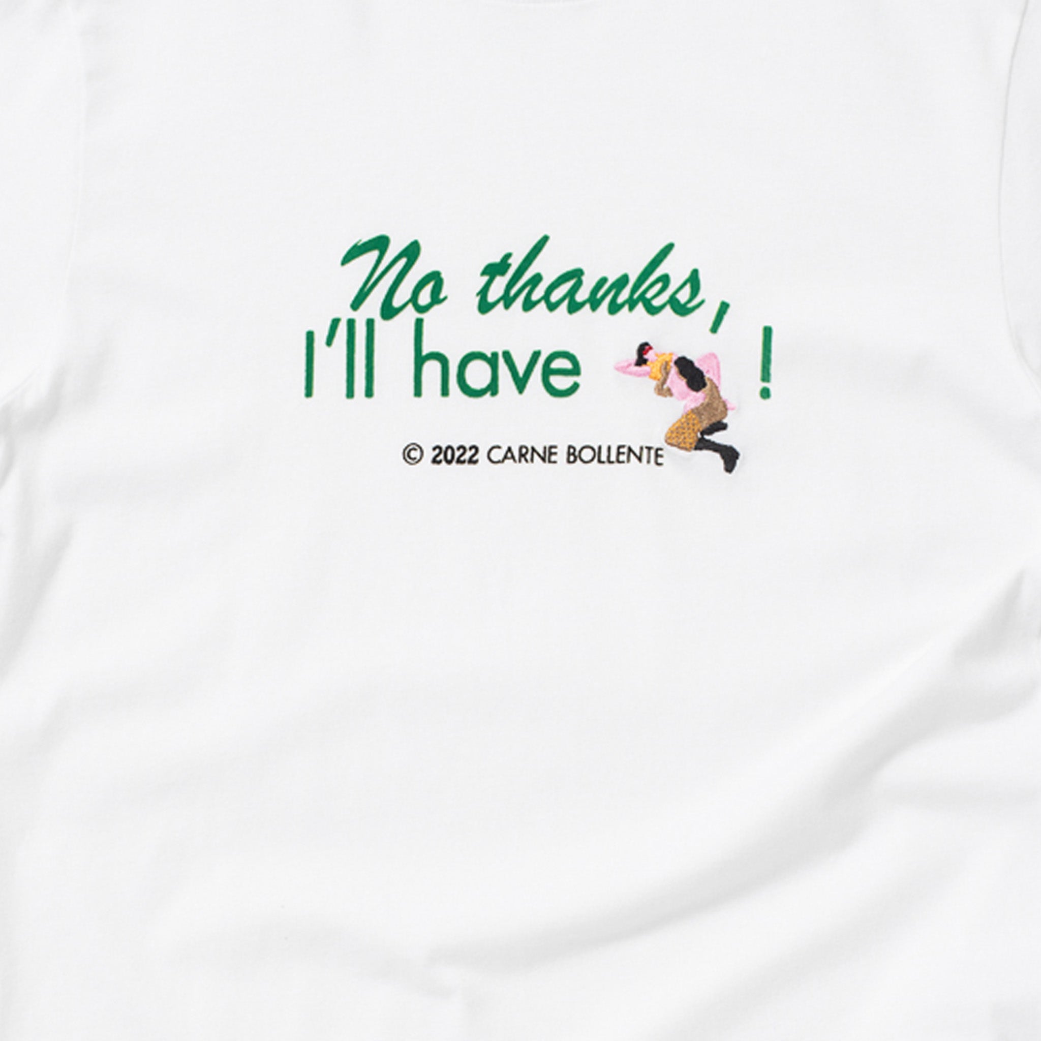 Carne Bollente No Thanks T-Shirt (White) - August Shop