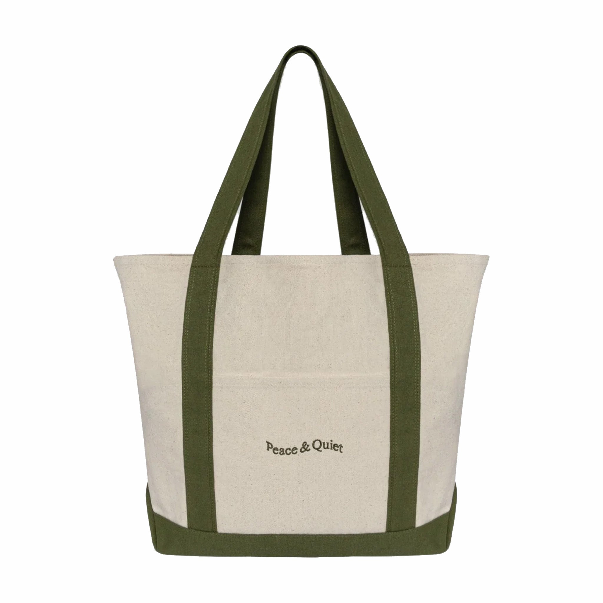 Museum of Peace &amp; Quiet Wordmark Boat Tote (Olive) - August Shop