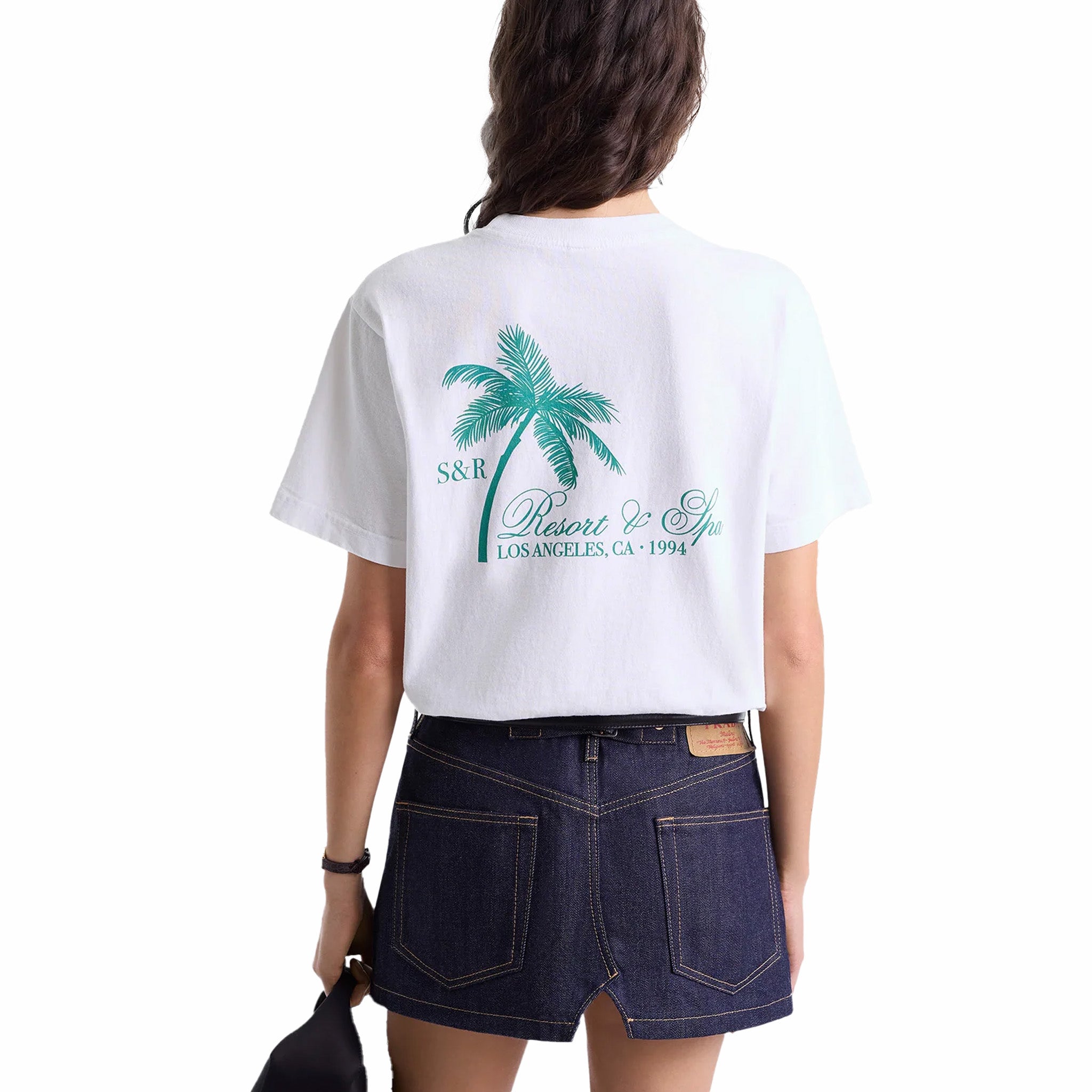 Sporty &amp; Rich Men's Palms T-Shirt (White/Spring Green) - August Shop