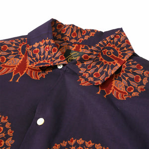Needles Italian Collar Shirt - Printed Cotton Lawn (Peacock) - August Shop