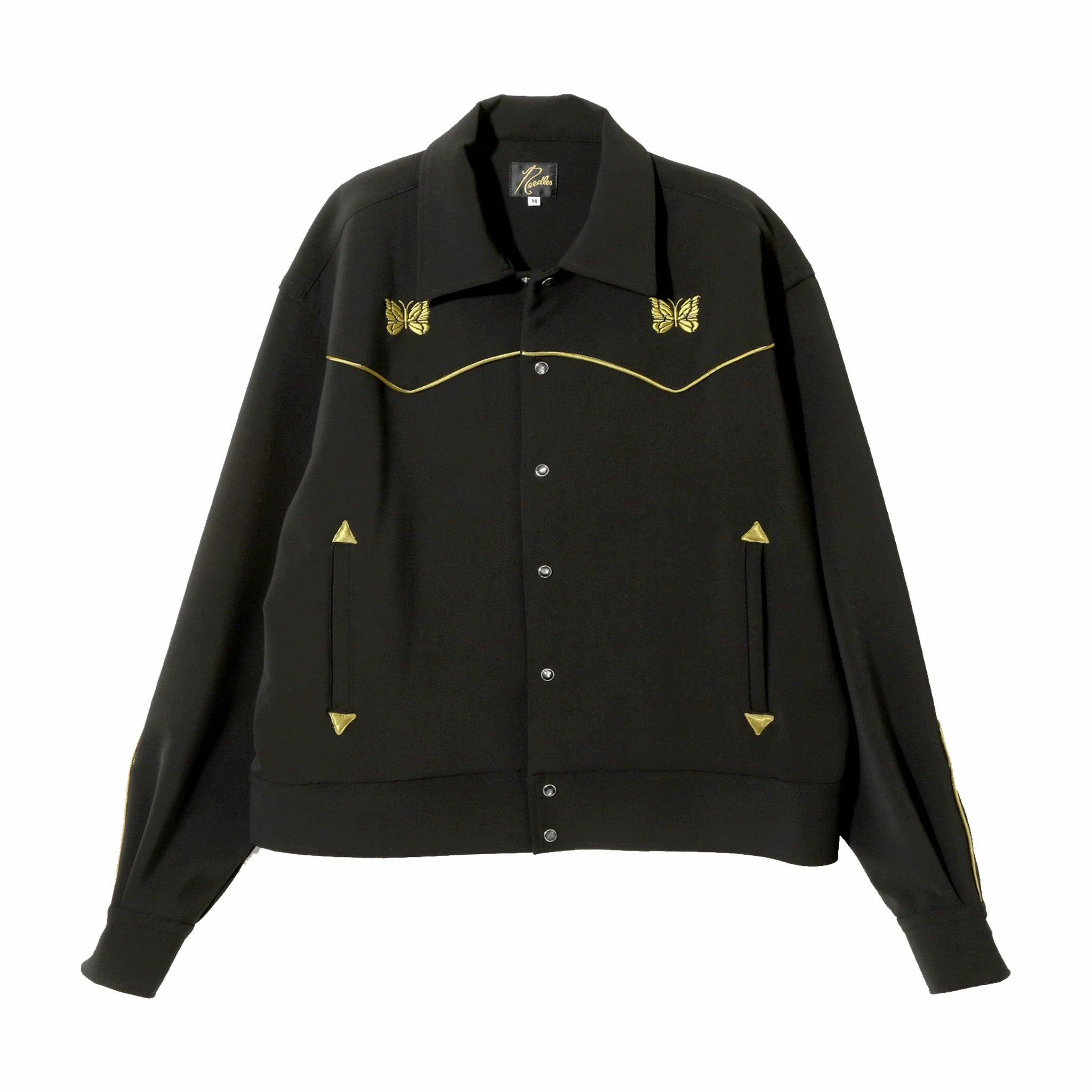 Needles Piping Cowboy Jacket - PE/PU Double Cloth (Black) - August Shop