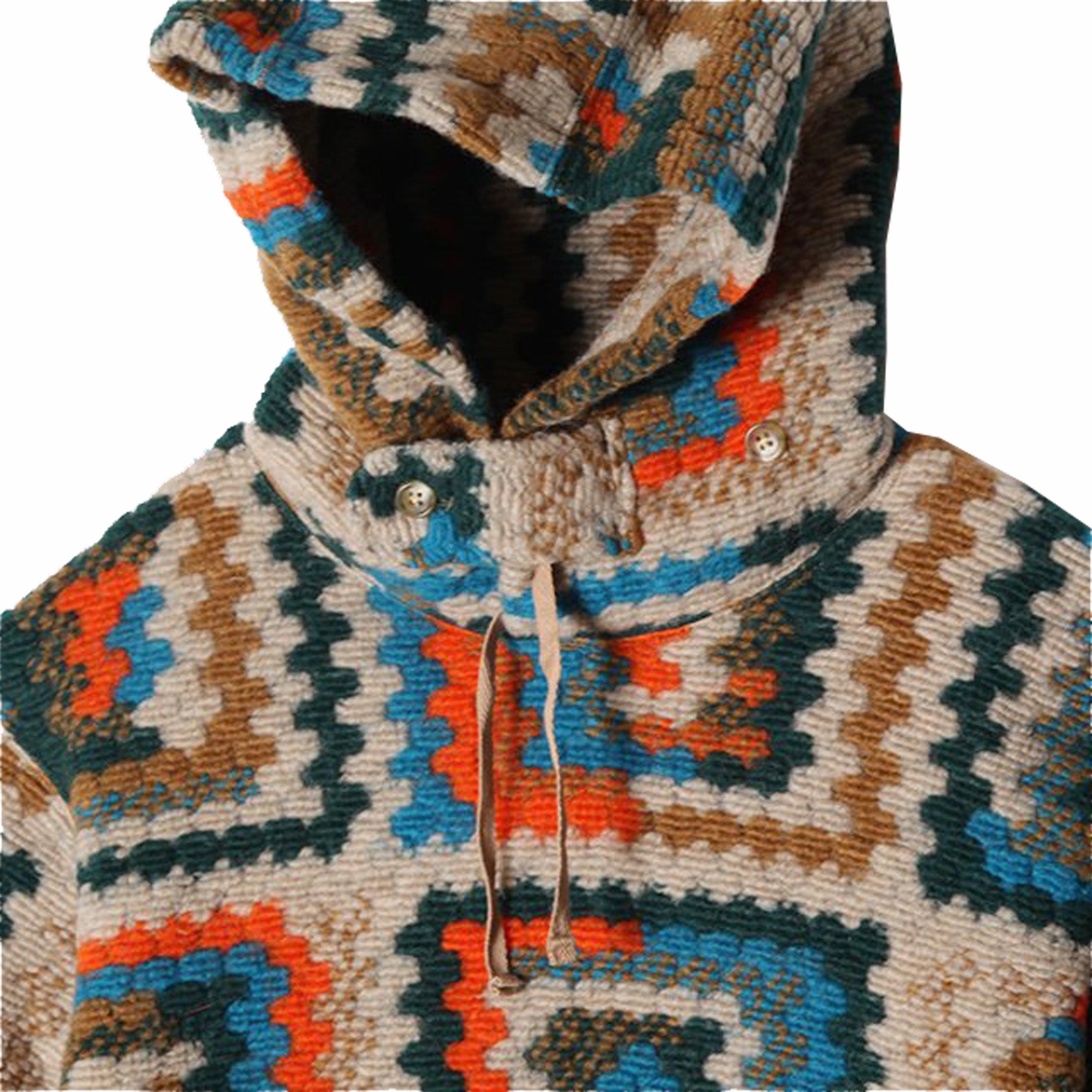 Engineered Garments Long Sleeve Hoody Crochet Knit Poly Wool (Multi Color) - August Shop