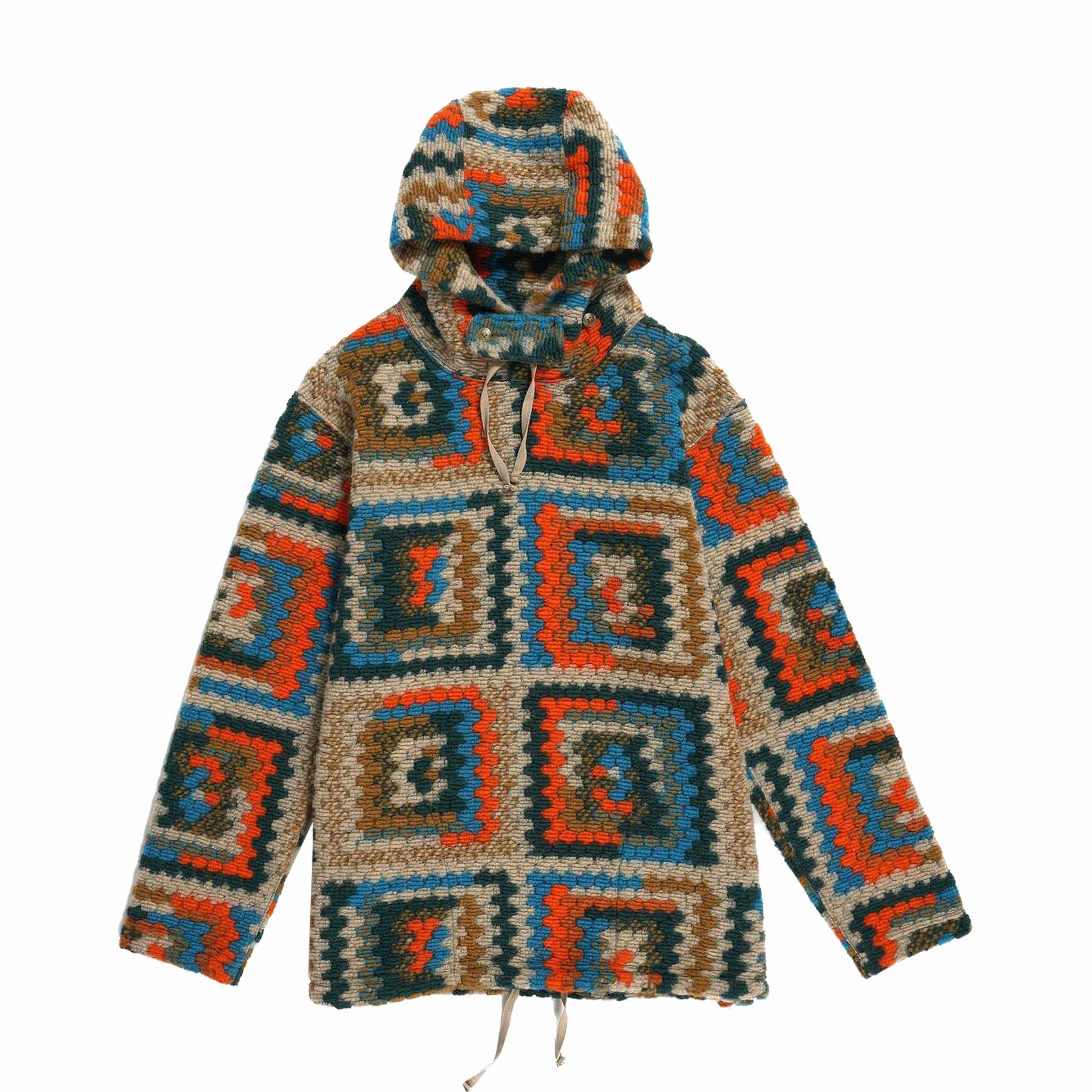 Engineered Garments Long Sleeve Hoody Crochet Knit Poly Wool (Multi Color) - August Shop