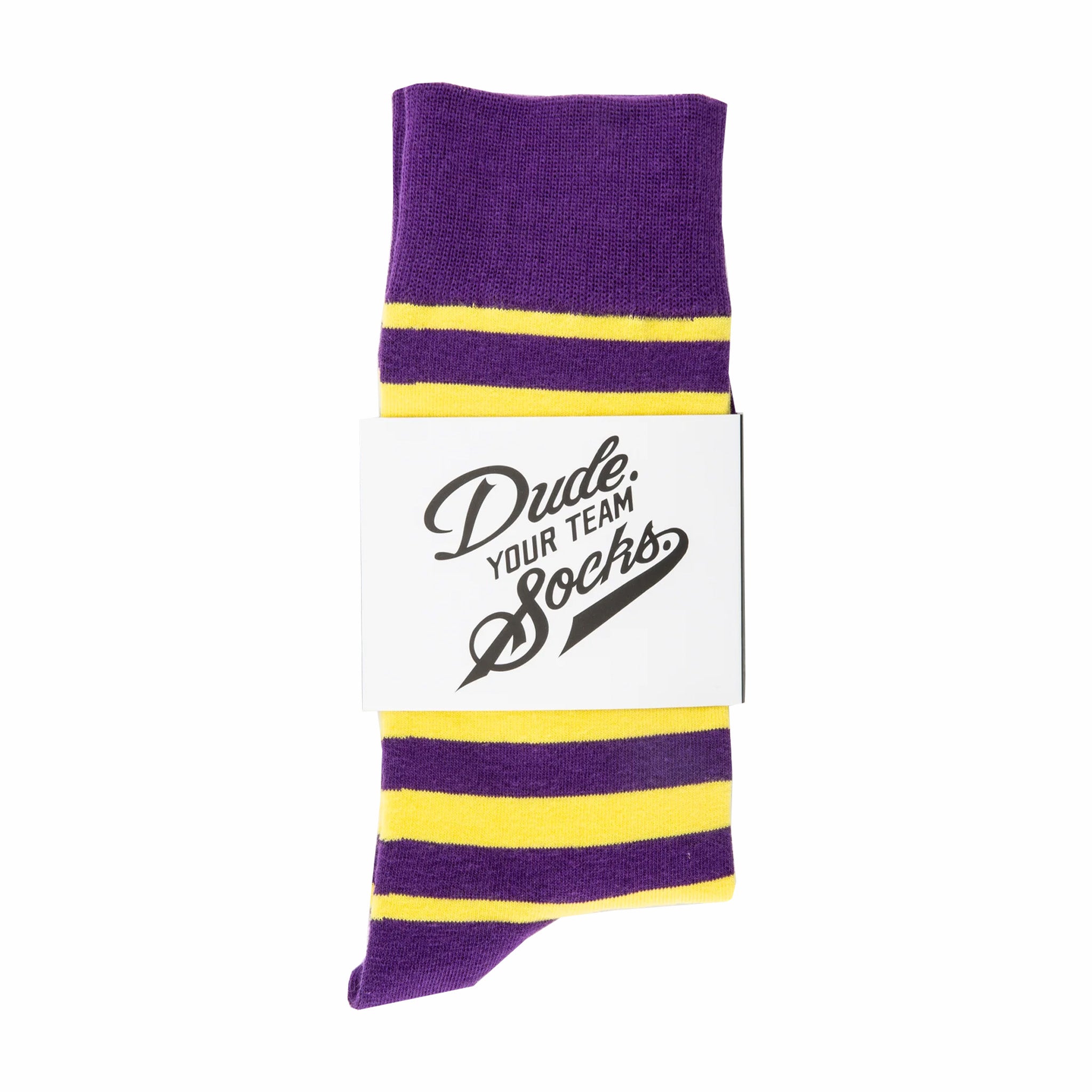 Dude. Your Team Socks. Striped Socks (Purple/Yellow) - August Shop