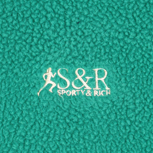 Sporty & Rich SR Runner Sherpa Quarter Zip (Spring Green/Cream) - August Shop