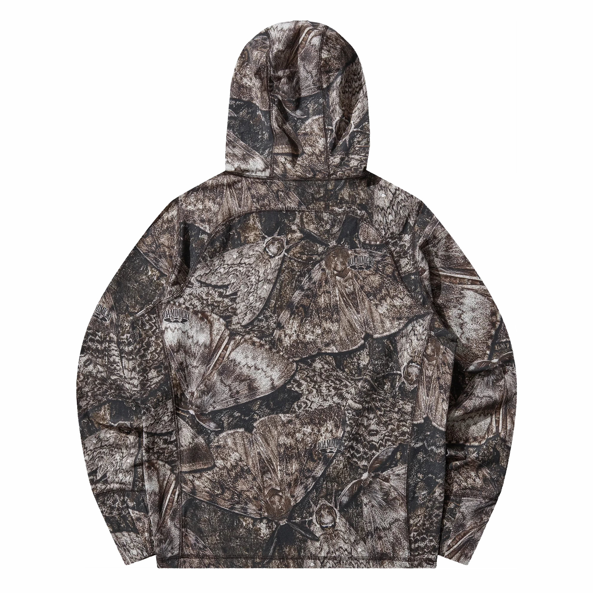 ROA Lio Upf +50 Baselayer Moth Print Long Sleeve Hoodie (Brown) - August Shop