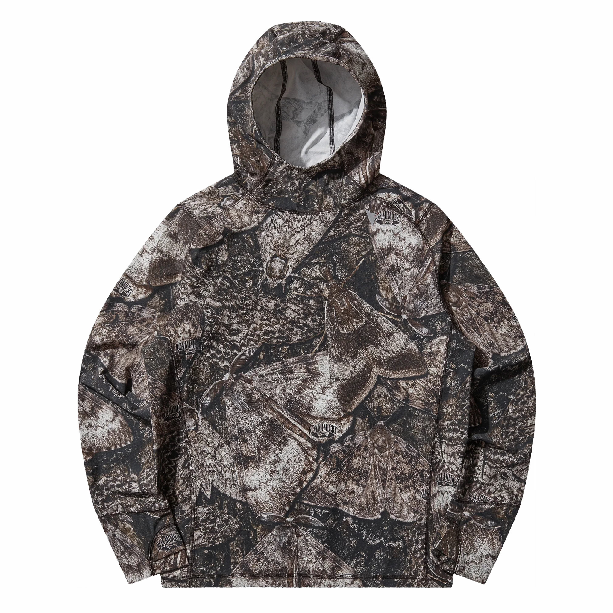 ROA Lio Upf +50 Baselayer Moth Print Long Sleeve Hoodie (Brown) - August Shop