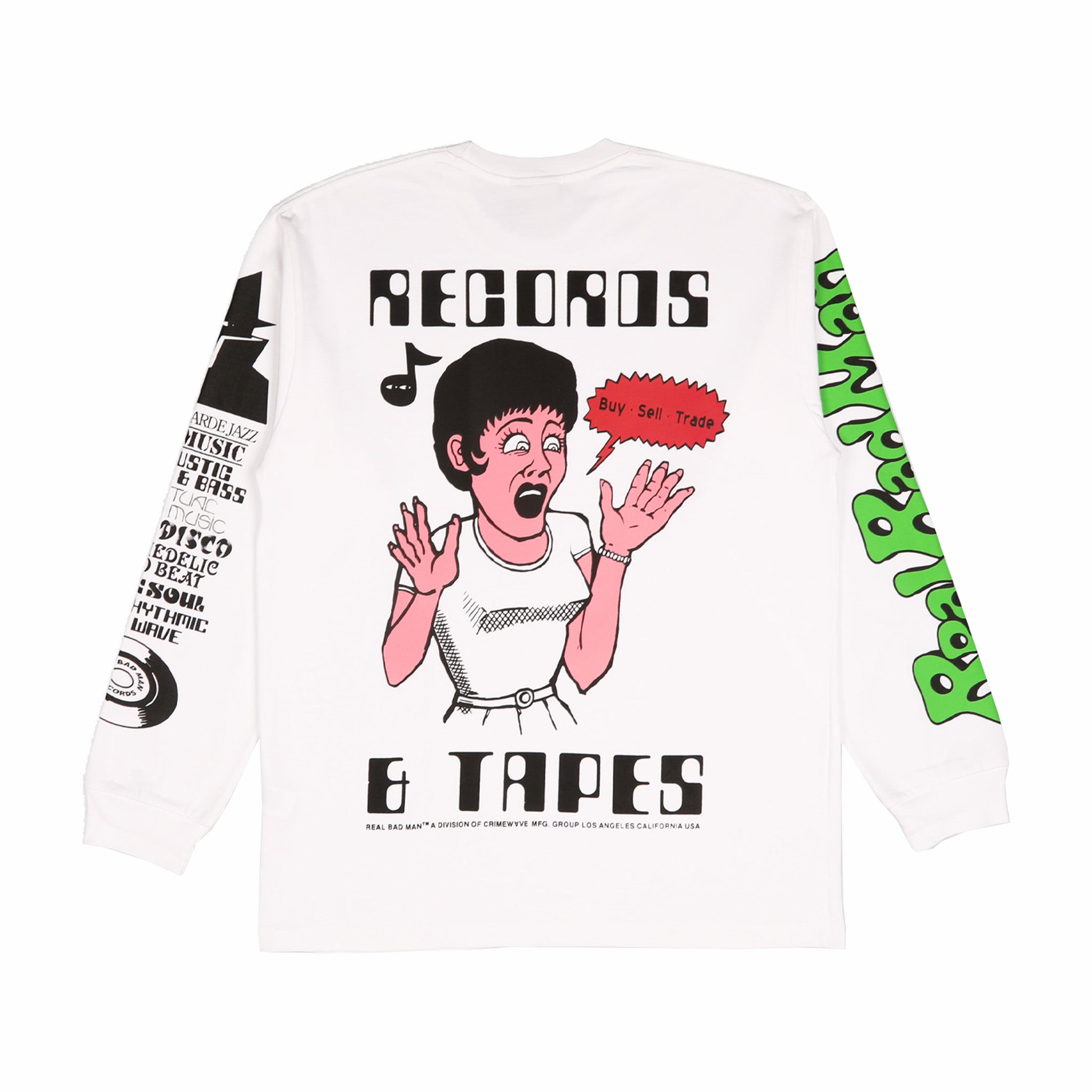 Real Bad Man Records And Tapes LS (White) - August Shop