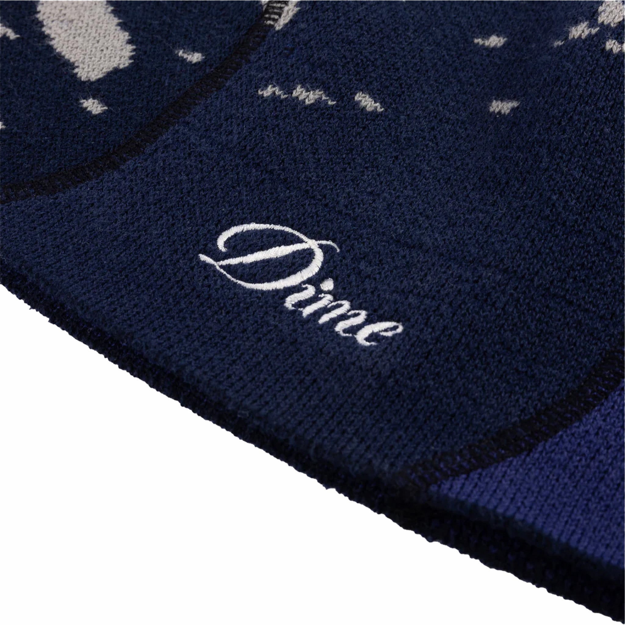 Dime Reverse Stitch Skully Beanie (Navy) - August Shop