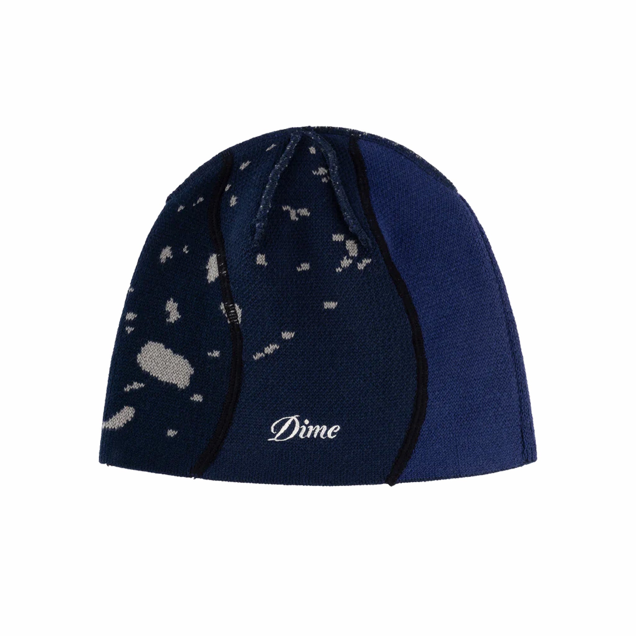 Dime Reverse Stitch Skully Beanie (Navy) - August Shop