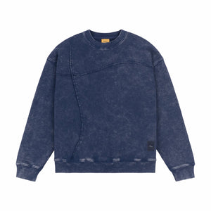 Dime Reverse Stitch Crewneck (Navy Washed) - August Shop