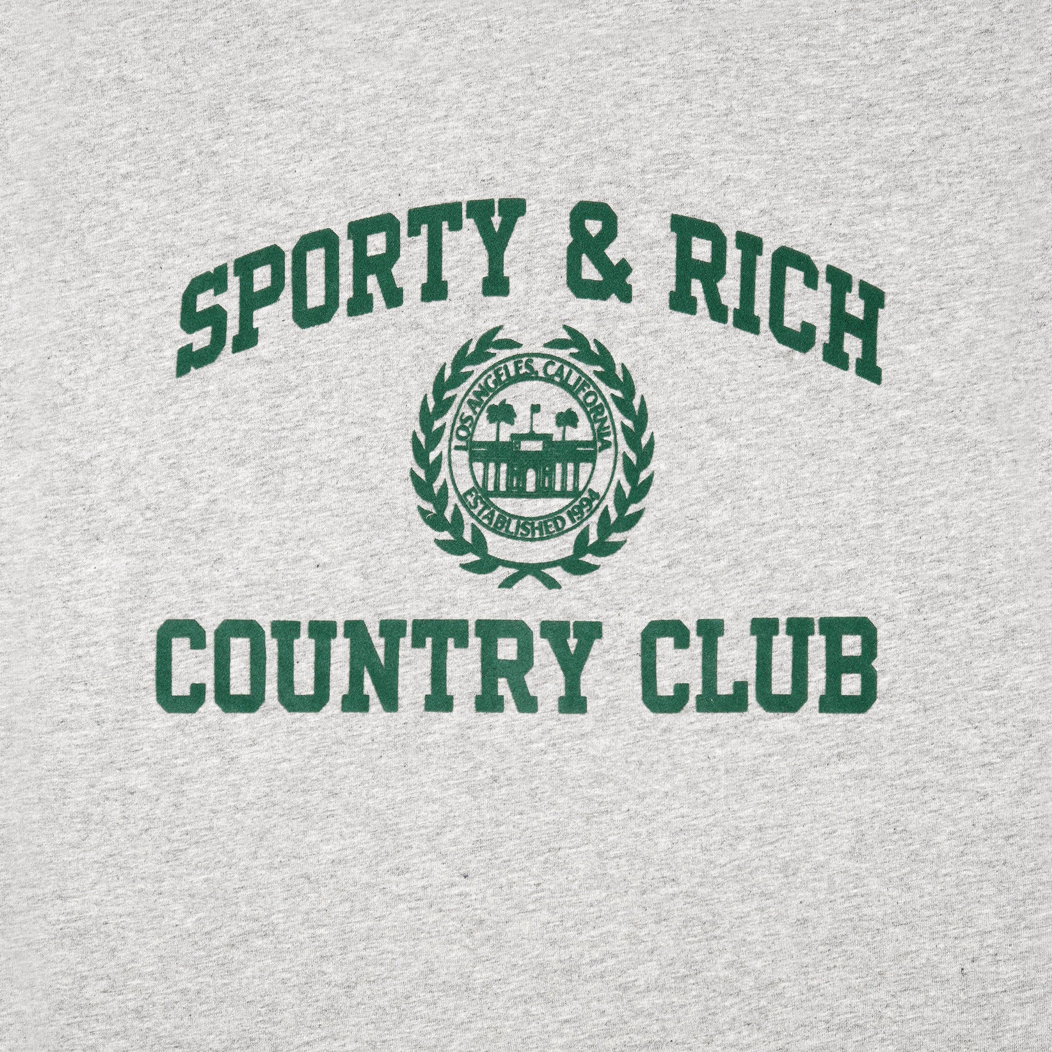 Sporty &amp; Rich Women&#39;s Varsity Crest Ringer Tee (Heather Gray/Alpine) - August Shop