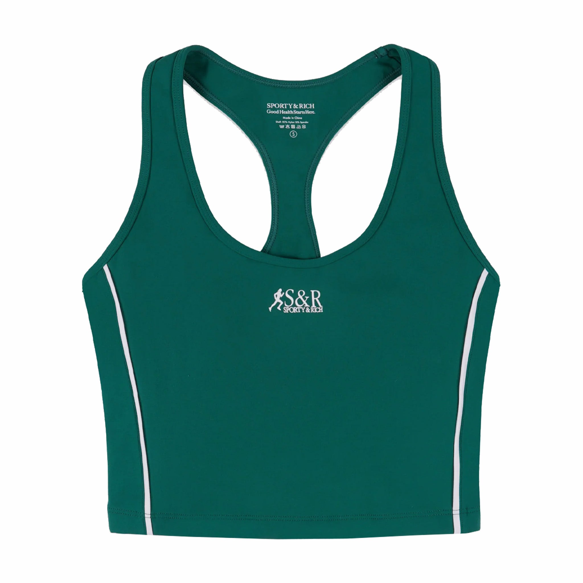 Sporty &amp; Rich Women&#39;s SR Runner Sports Tank (Alpine/White) - August Shop